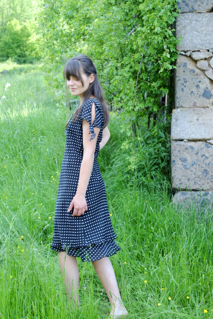Chic Vintage Black and White Polka Dot Dress, Perfect for a Romantic Look