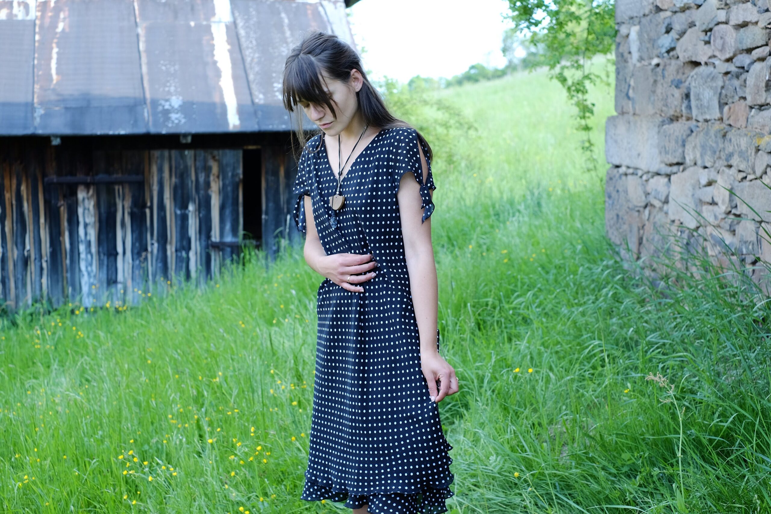 Chic Vintage Black and White Polka Dot Dress, Perfect for a Romantic Look - Image 3