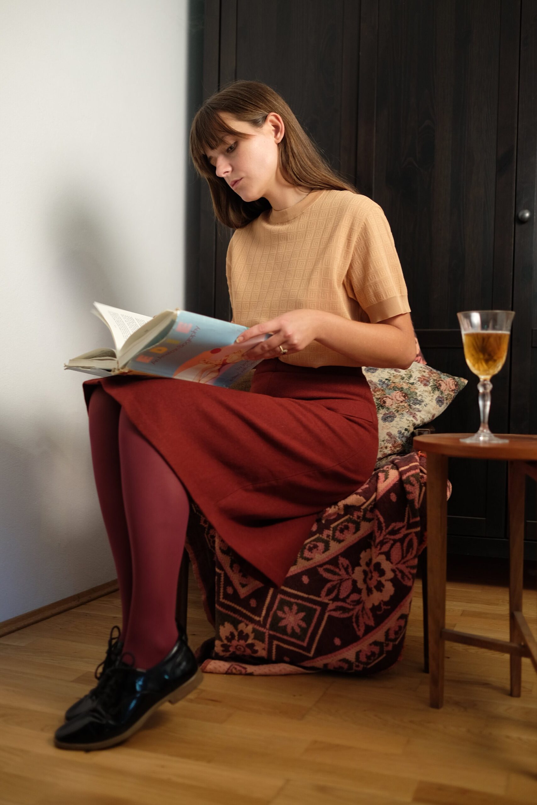Vintage 60s Wool MOD Red Skirt - Image 2