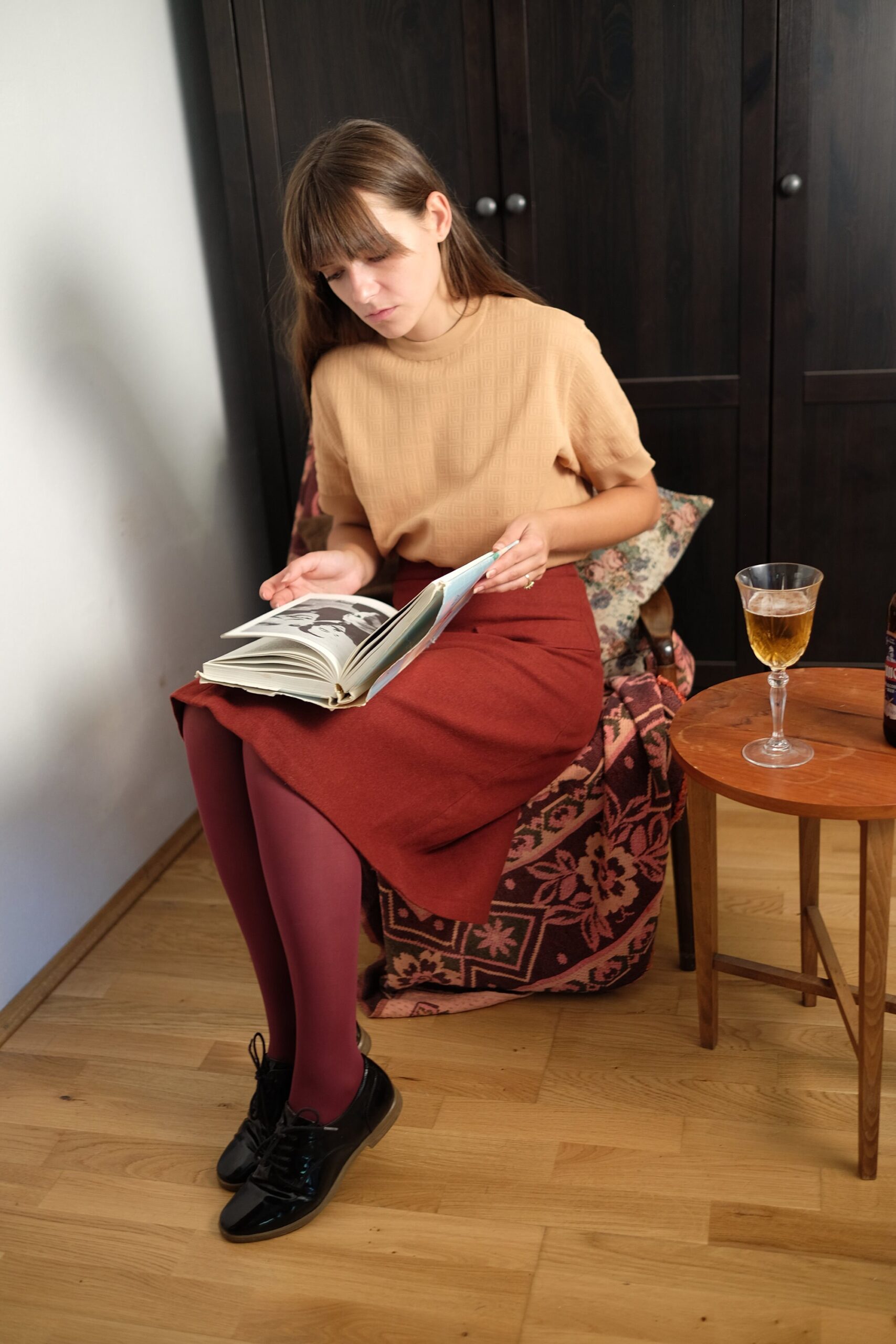 Vintage 60s Wool MOD Red Skirt - Image 10