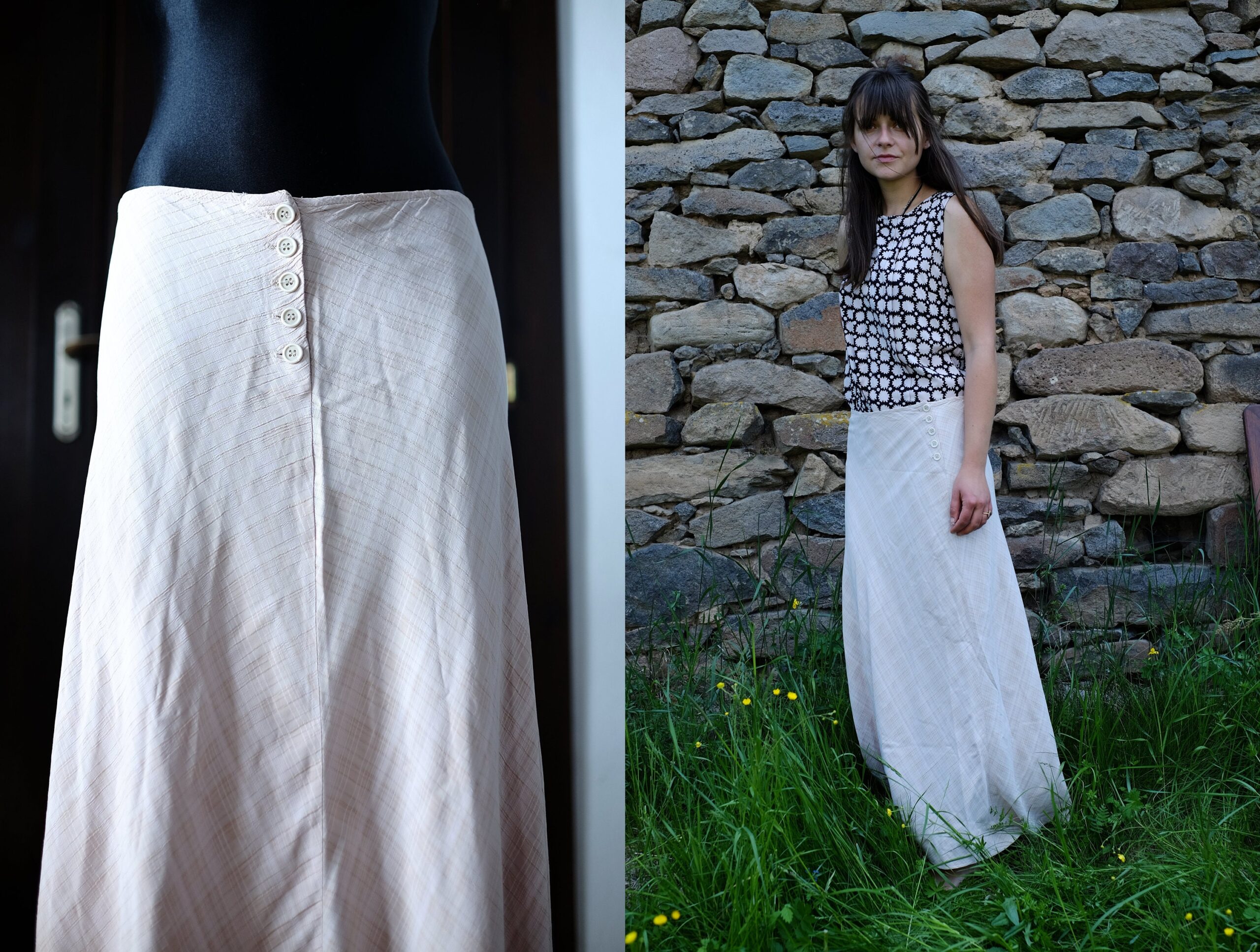 70s Vintage pink Skirt, Romantic Parisian Elegant, Valentine's Day Outfit - Image 3