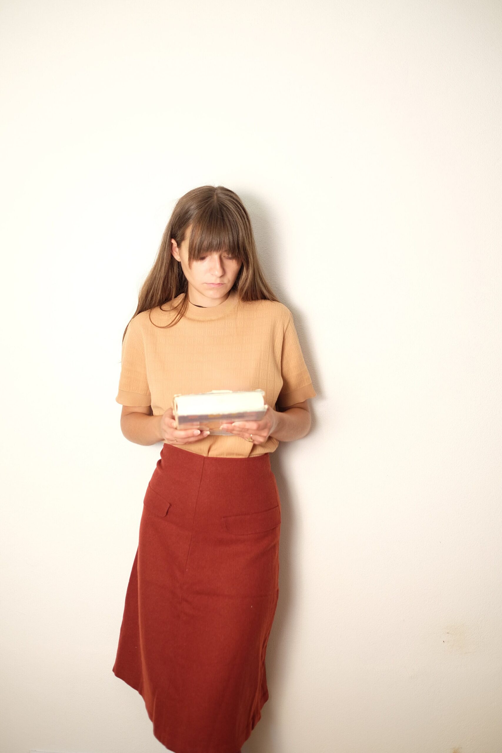 Vintage 60s Wool MOD Red Skirt - Image 5