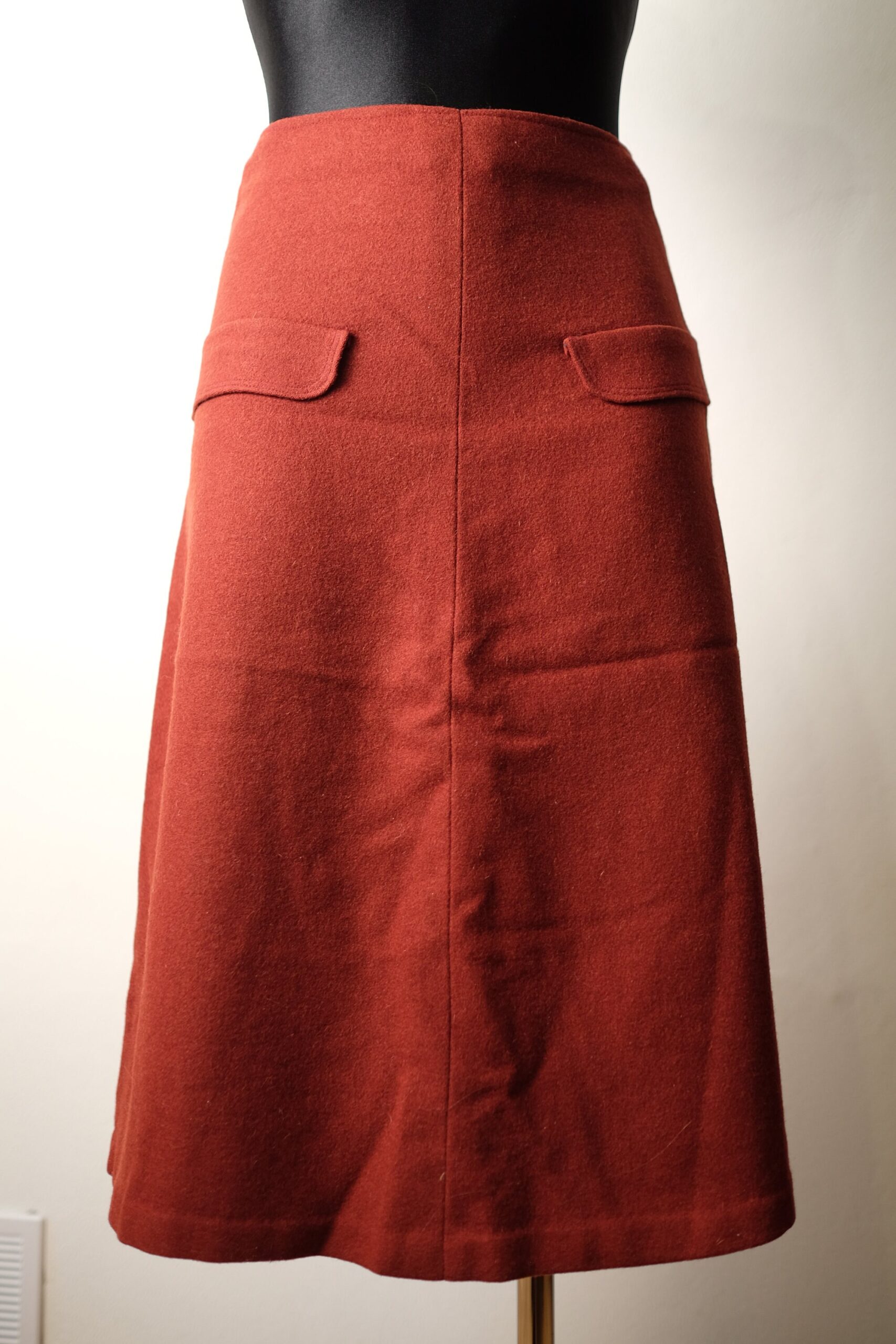 Vintage 60s Wool MOD Red Skirt - Image 6