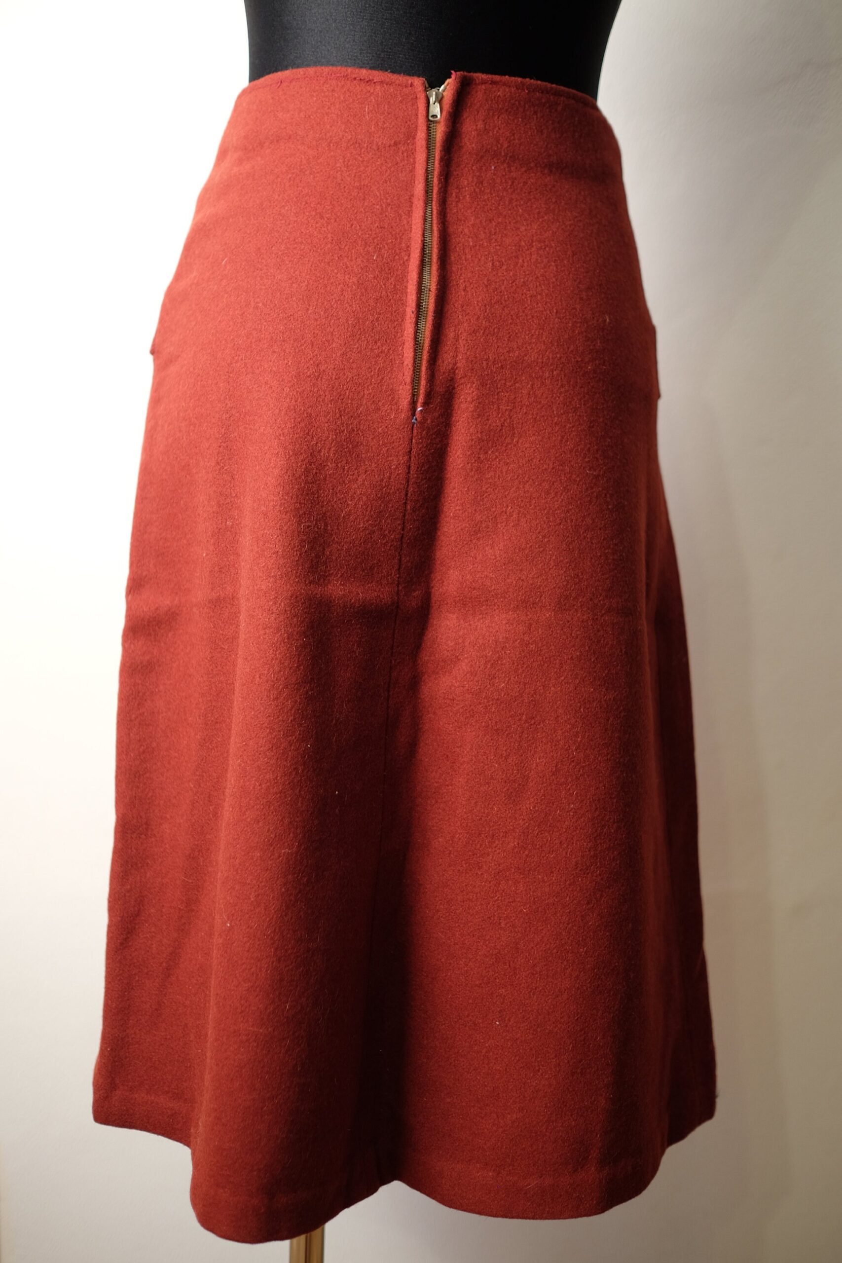 Vintage 60s Wool MOD Red Skirt - Image 8