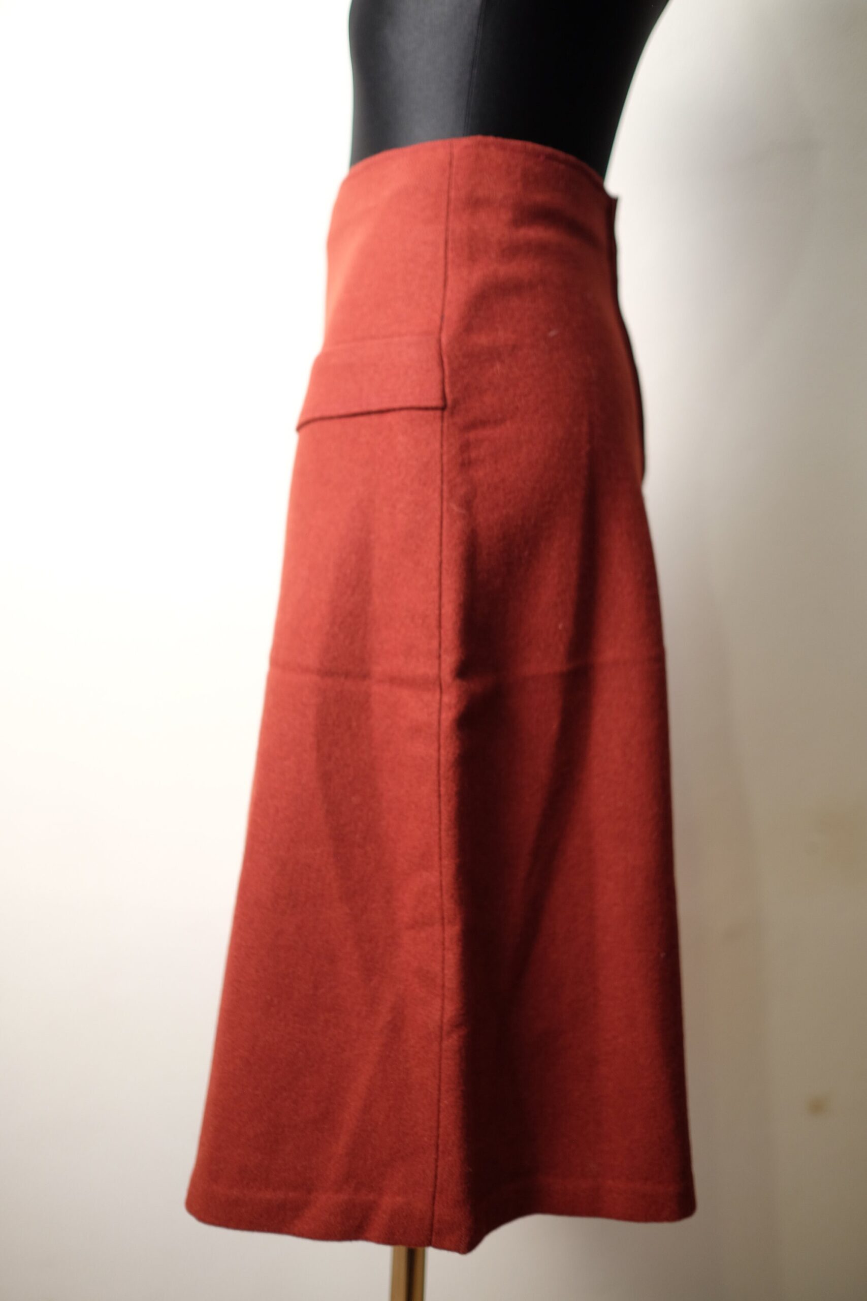 Vintage 60s Wool MOD Red Skirt - Image 9