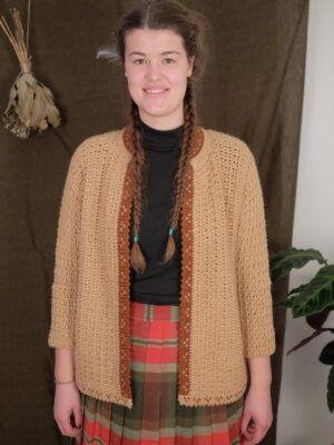 60s Vintage Brown Wool Cardigan