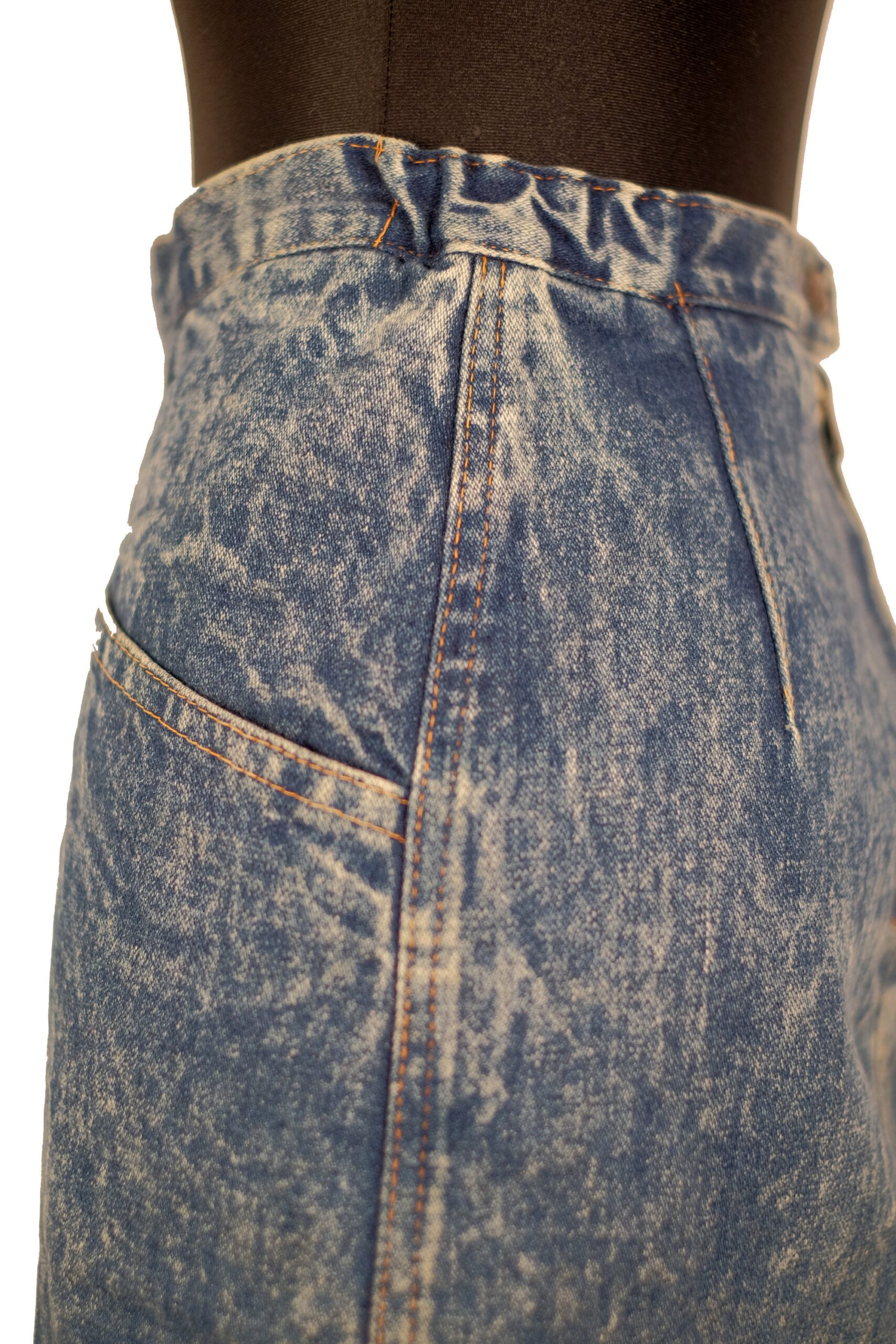 90s/Y2K Acid Wash Denim Skirt: Vintage High Waisted Mini Extra Small - Image 7