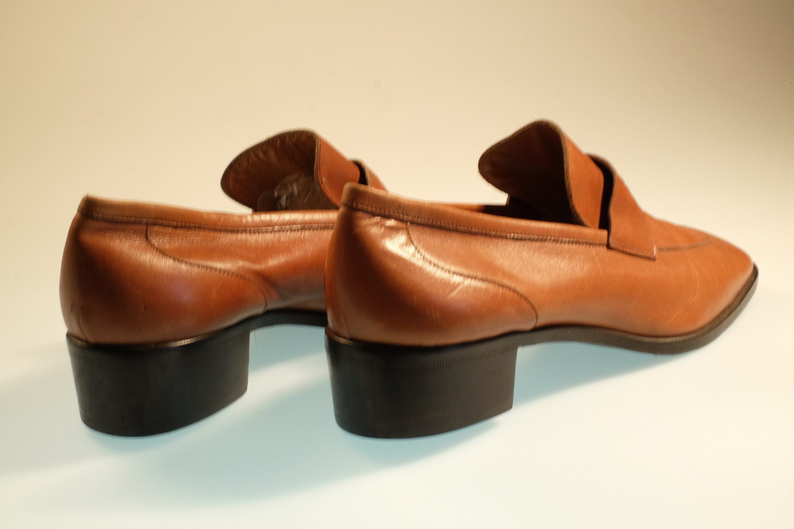 Vintage Caramel Brown Women's Leather Loafers, Sutor Mantellassi Brown Leather Women's Moccasins / Loafers, size EU 37.5 - Image 4