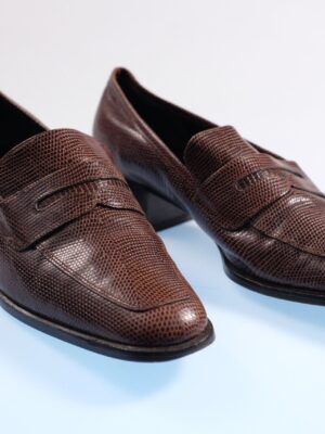 Brown Vintage Aldo Chelini Leather Loafers Size 38