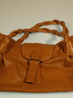 Vintage Brown Y2K Halfmoon Leather Bag / Underarm Purse