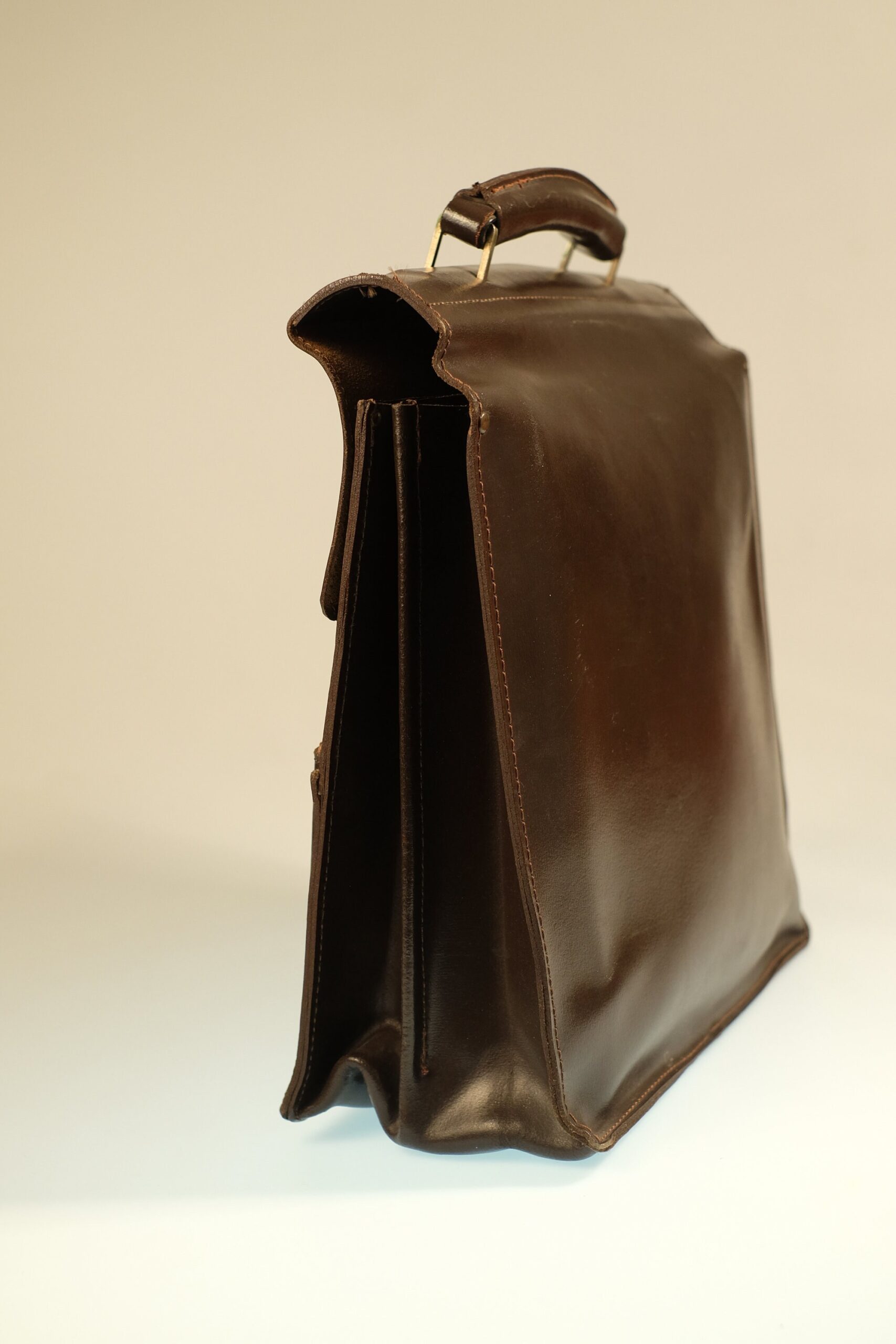 Brown Vintage Briefcase / Leather Satchel Bag - Image 3