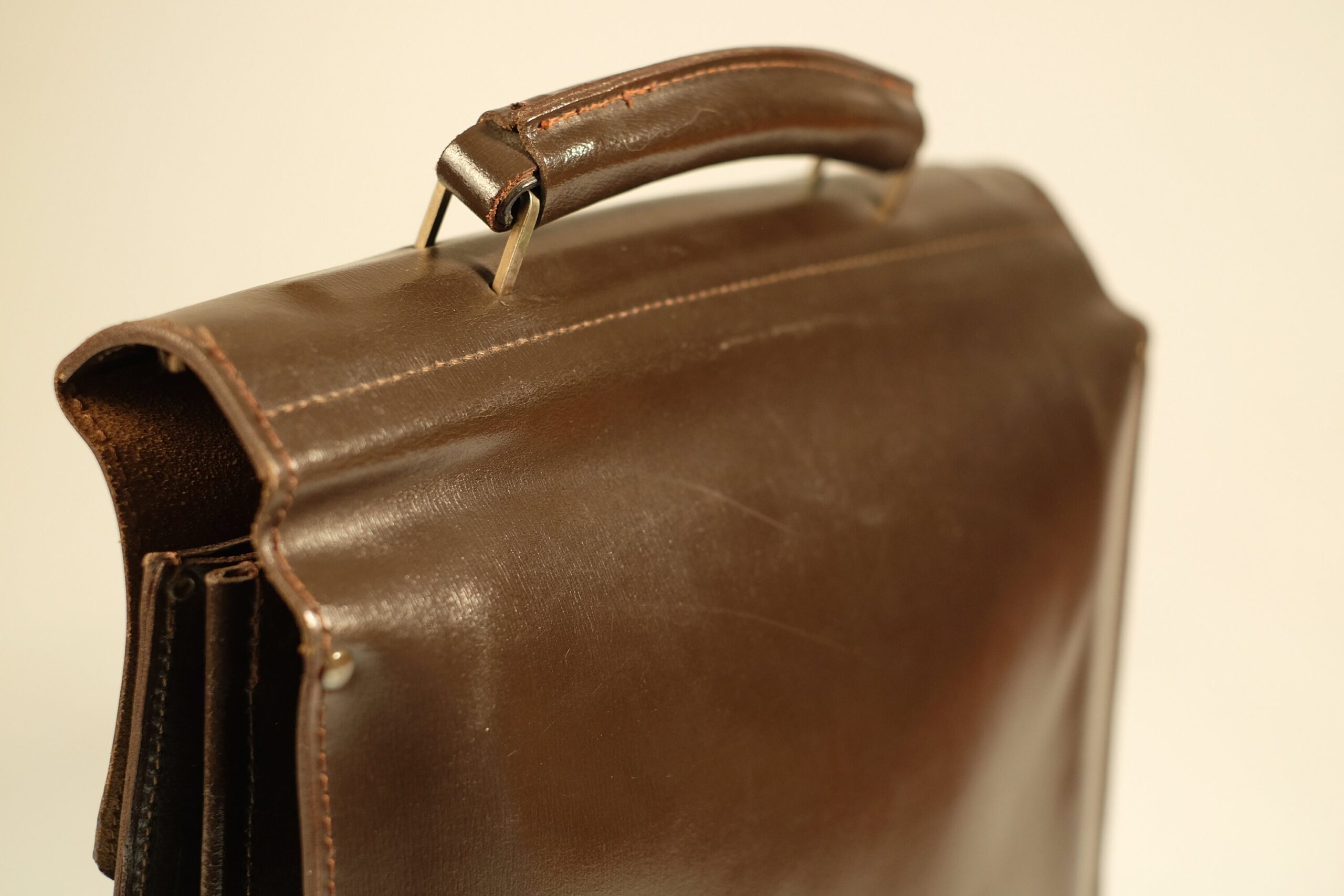 Brown Vintage Briefcase / Leather Satchel Bag - Image 4