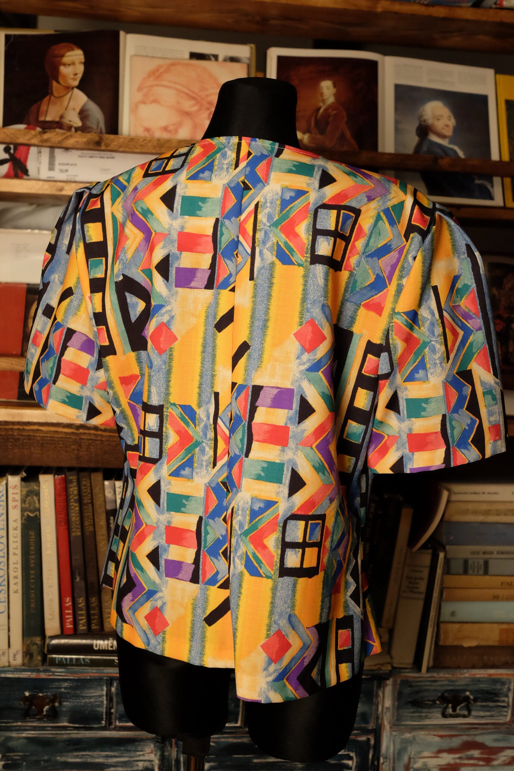Vintage 80s/90s Colourful Short Sleeve Shirt, Button up Blouse - Image 8