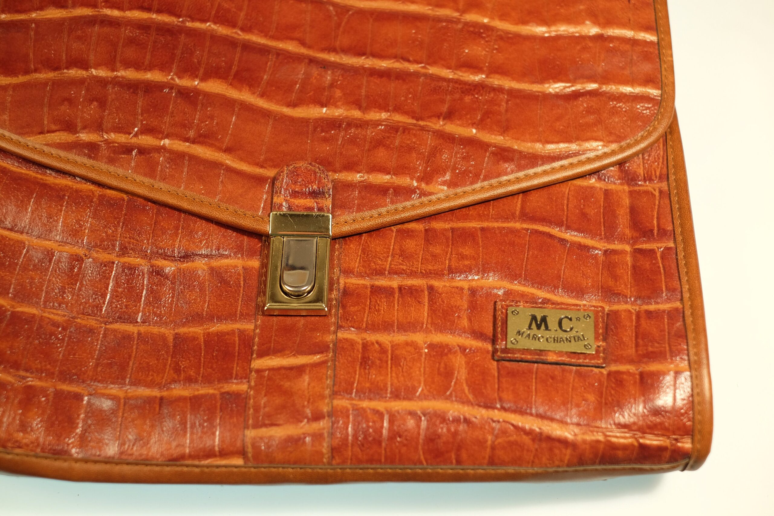 Vintage Caramel Brown Leather Marc Chantal Shoulder Bag, Gift for Vintage Lover - Image 3