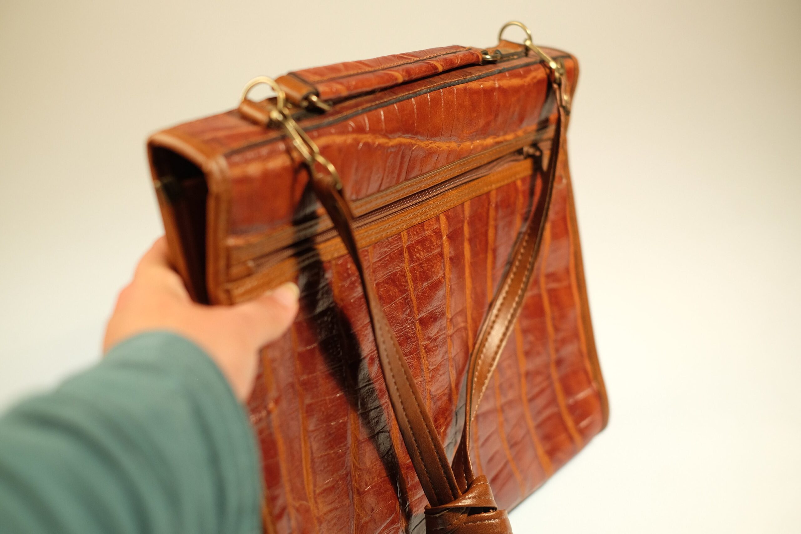 Vintage Caramel Brown Leather Marc Chantal Shoulder Bag, Gift for Vintage Lover - Image 6