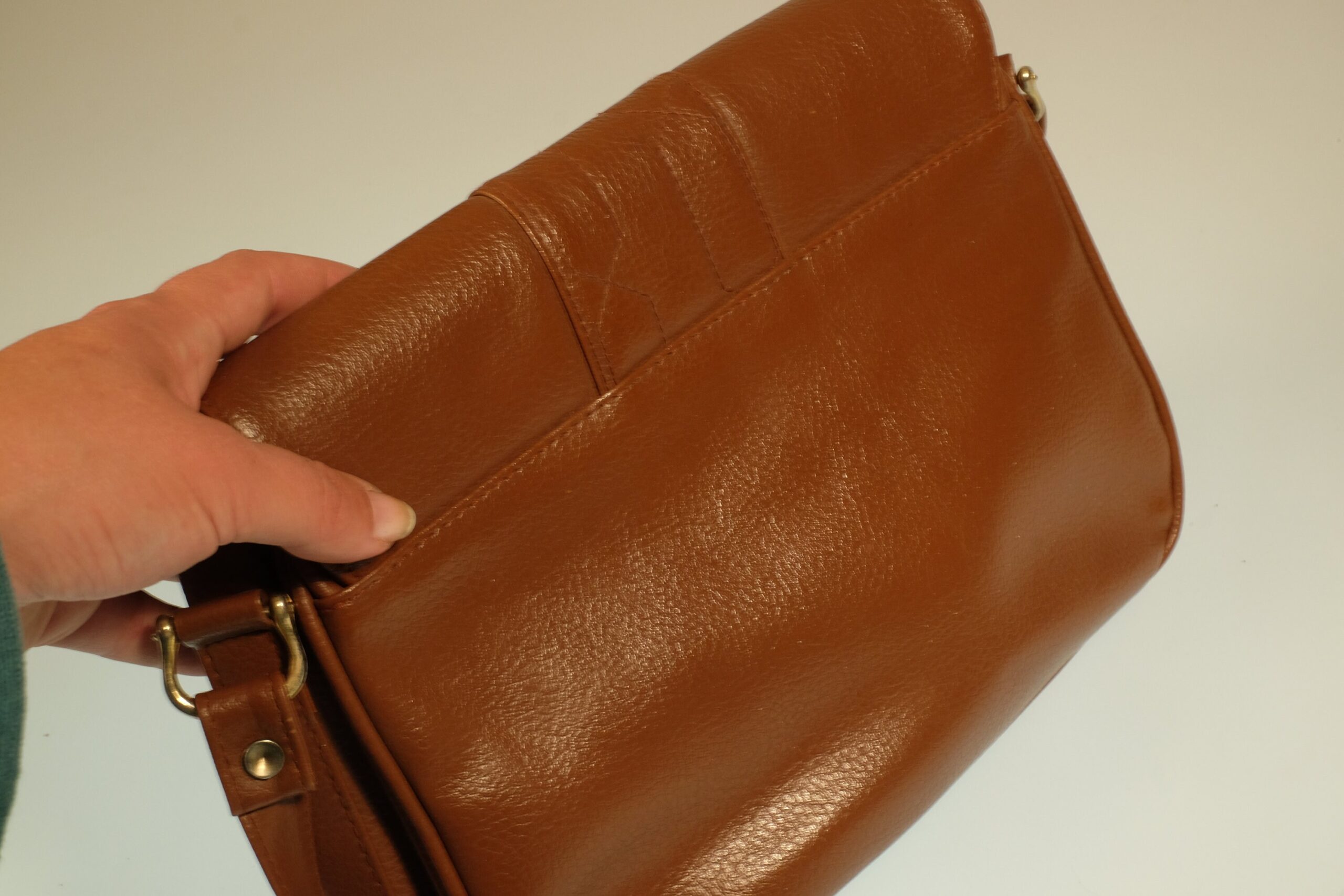 Vintage Brown Leather Shoulder Bag, Small Leather Purse, Cross Body Bag, Brown Leather Women Pouch - Image 5