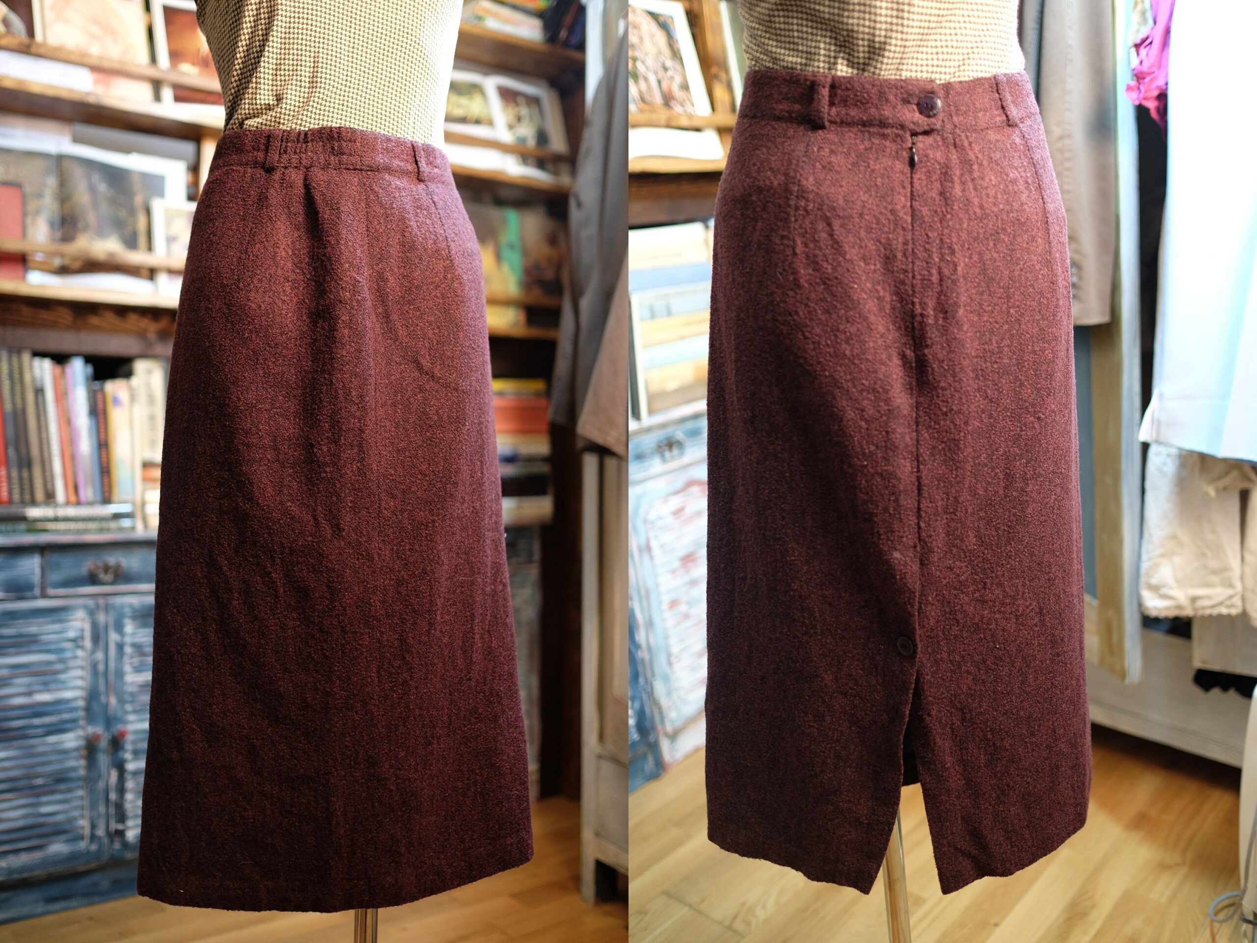 Vintage Magenta Pencil Skirt Size S - Image 2