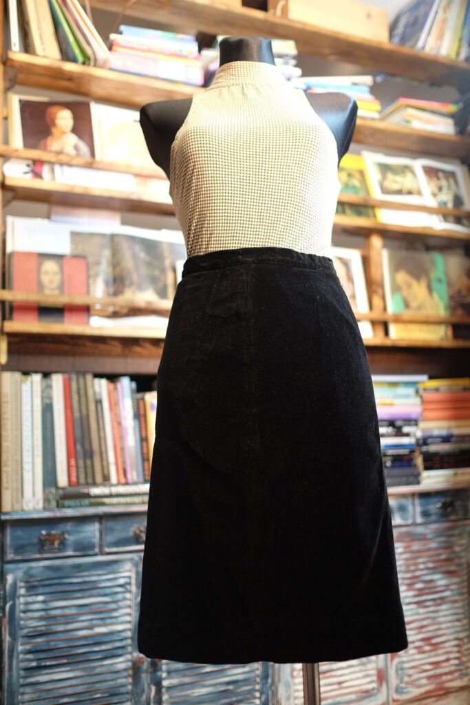 Vintage Black Velvet Mini Skirt Size XS