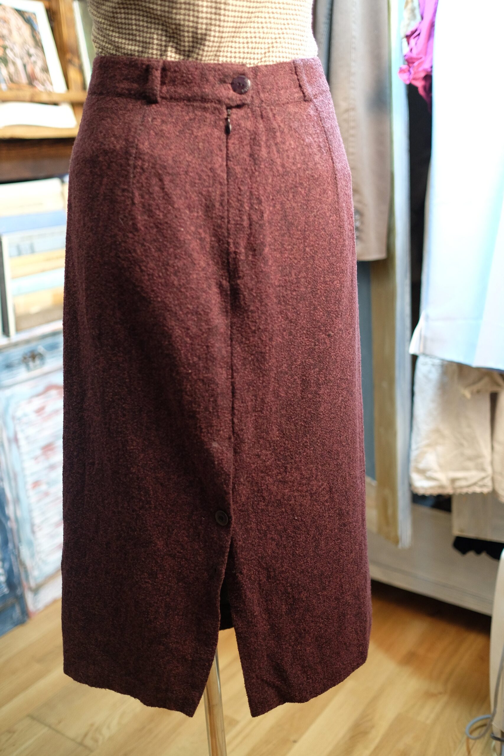 Vintage Magenta Pencil Skirt Size S - Image 6