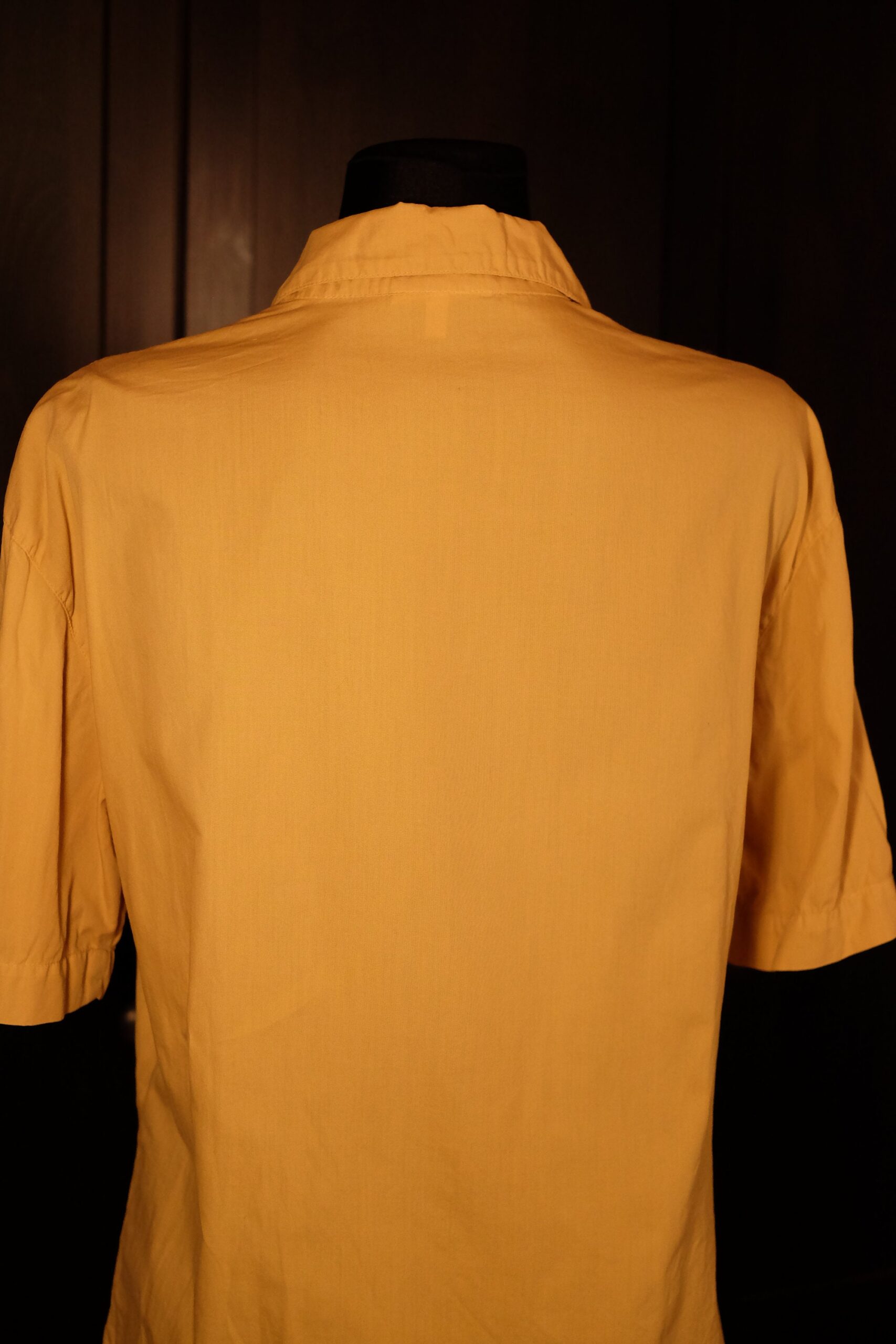 90s Vintage Yellow Short Sleeves Chest Pocket Embroidered Pattern Cotton Oversized Blouse - Image 7
