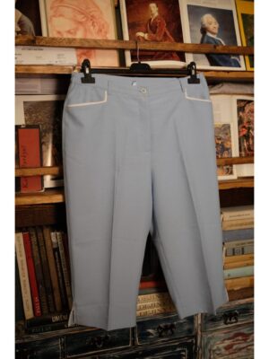 Vintage Light Blue Trousers | Wide Creased Trousers | EU 44 Trousers
