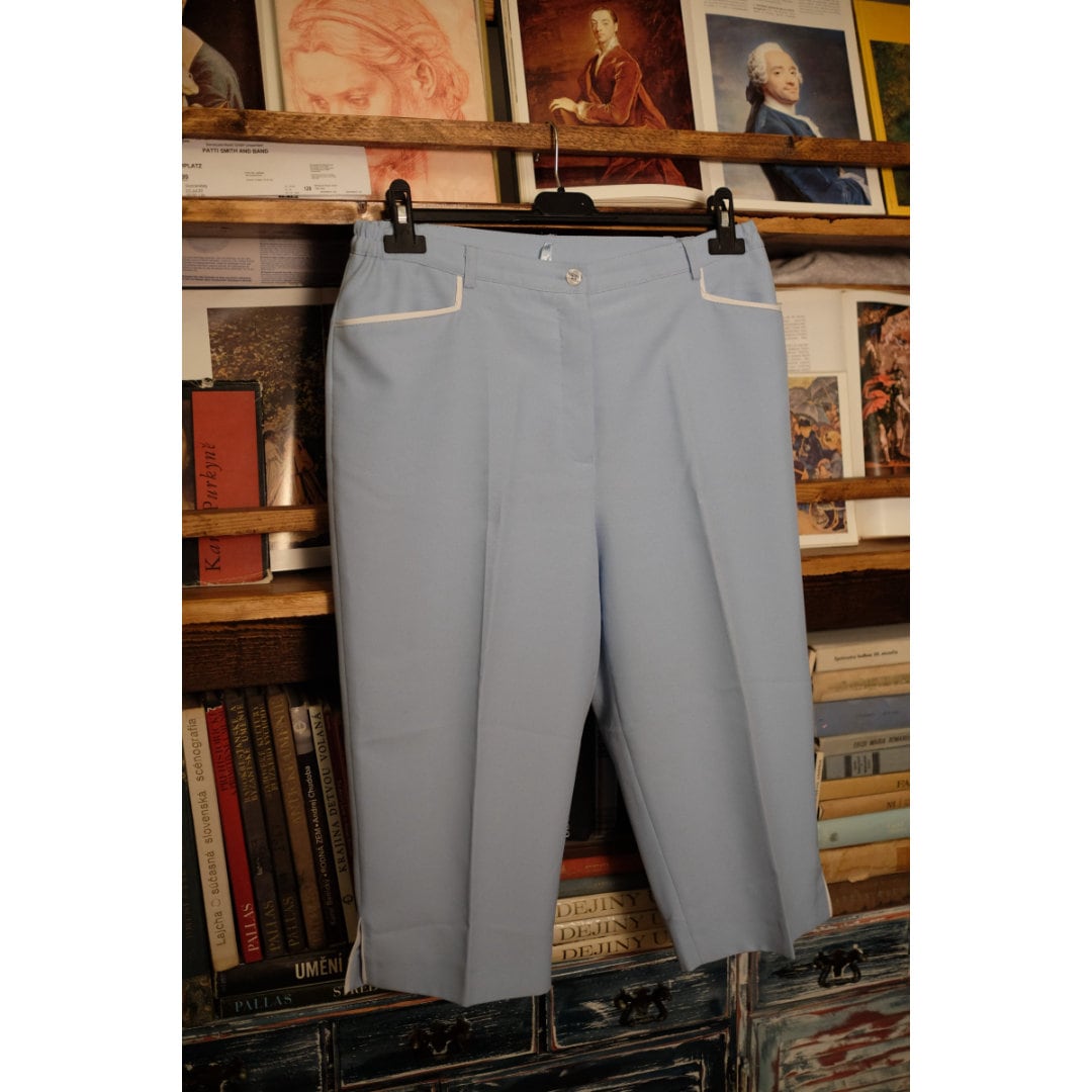 Vintage Light Blue Trousers | Wide Creased Trousers | EU 44 Trousers