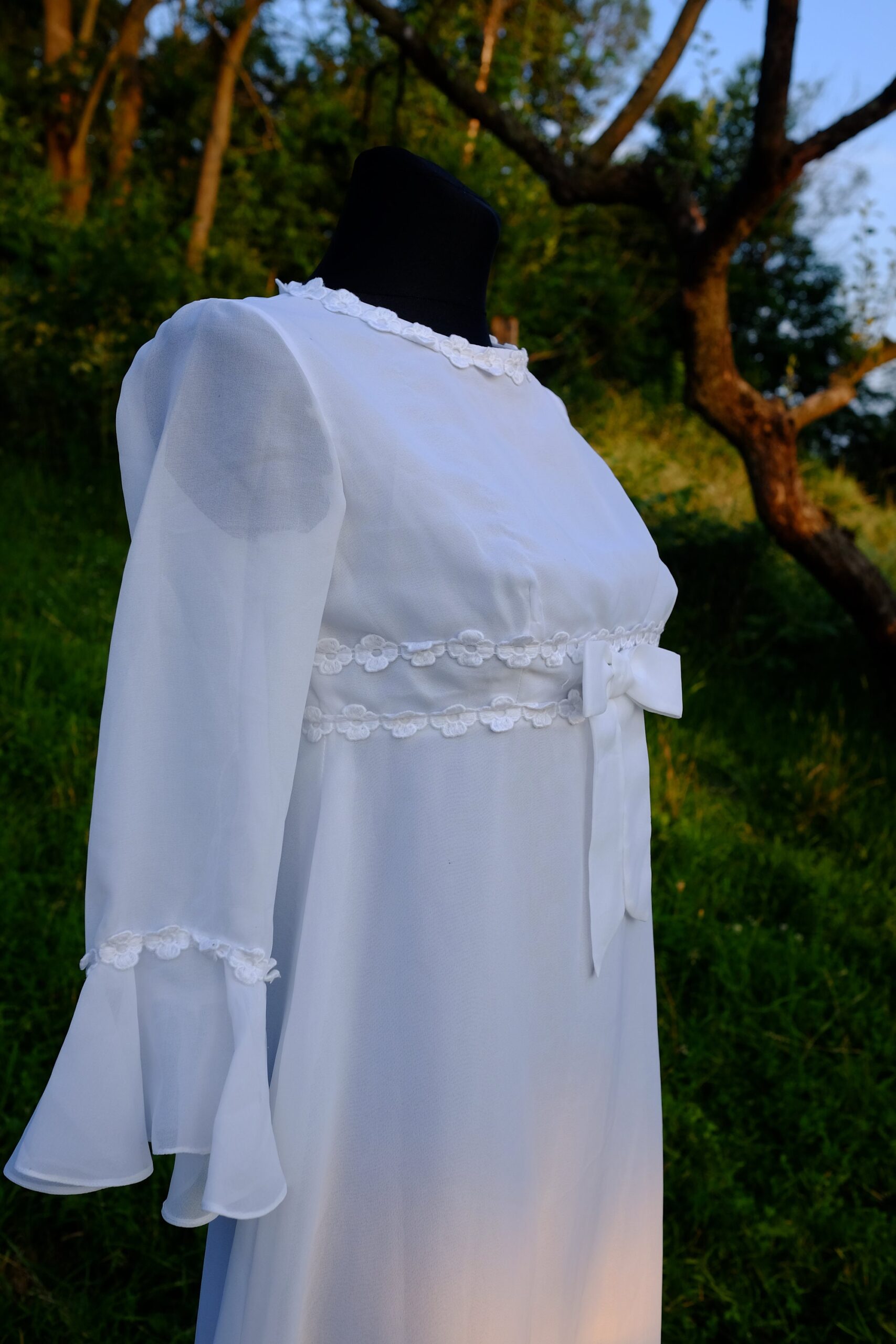 Vintage Minimalist 70s Wedding Dress - Image 3