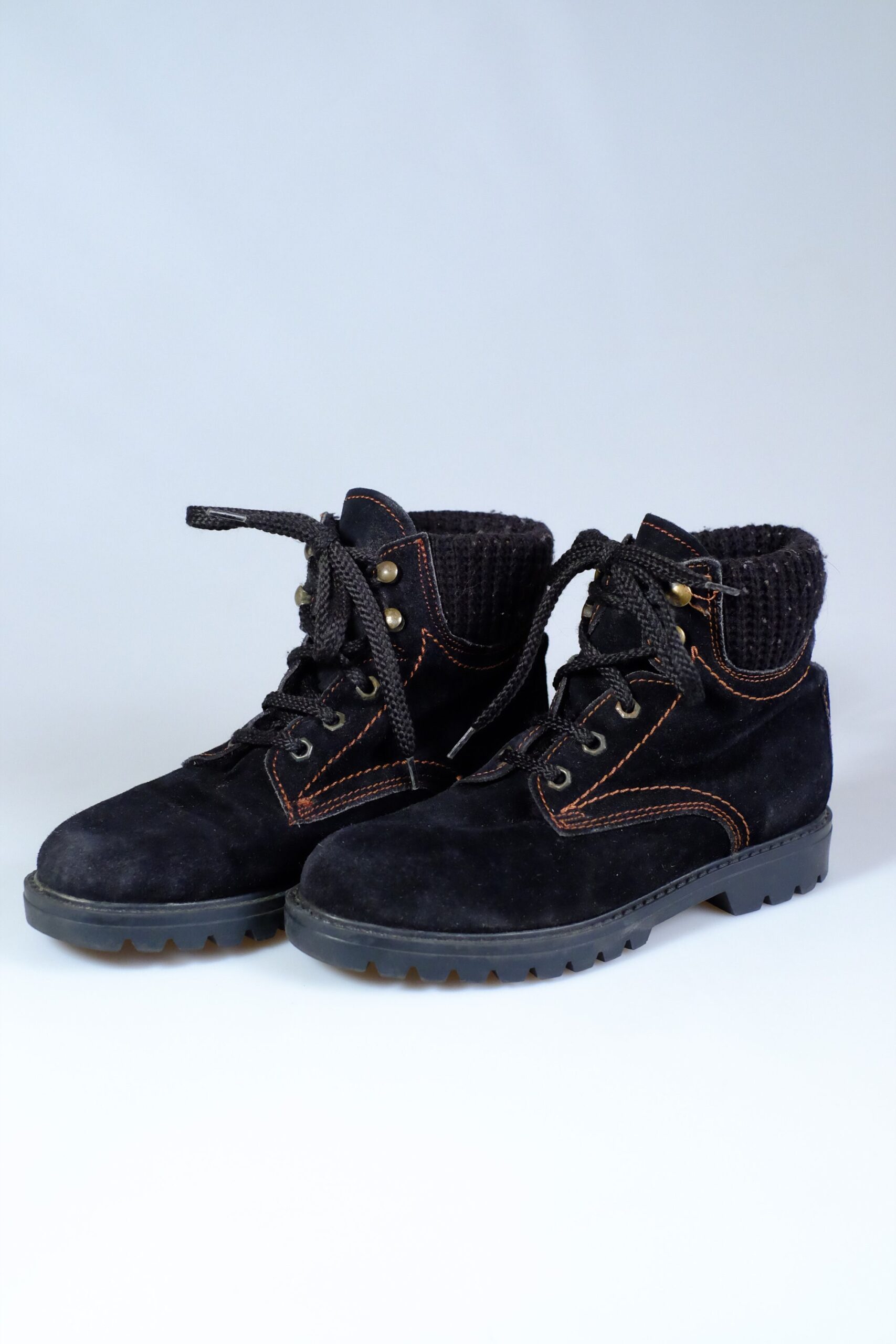 Vintage Black Lace up Hiking Boots eu38 Read the Description