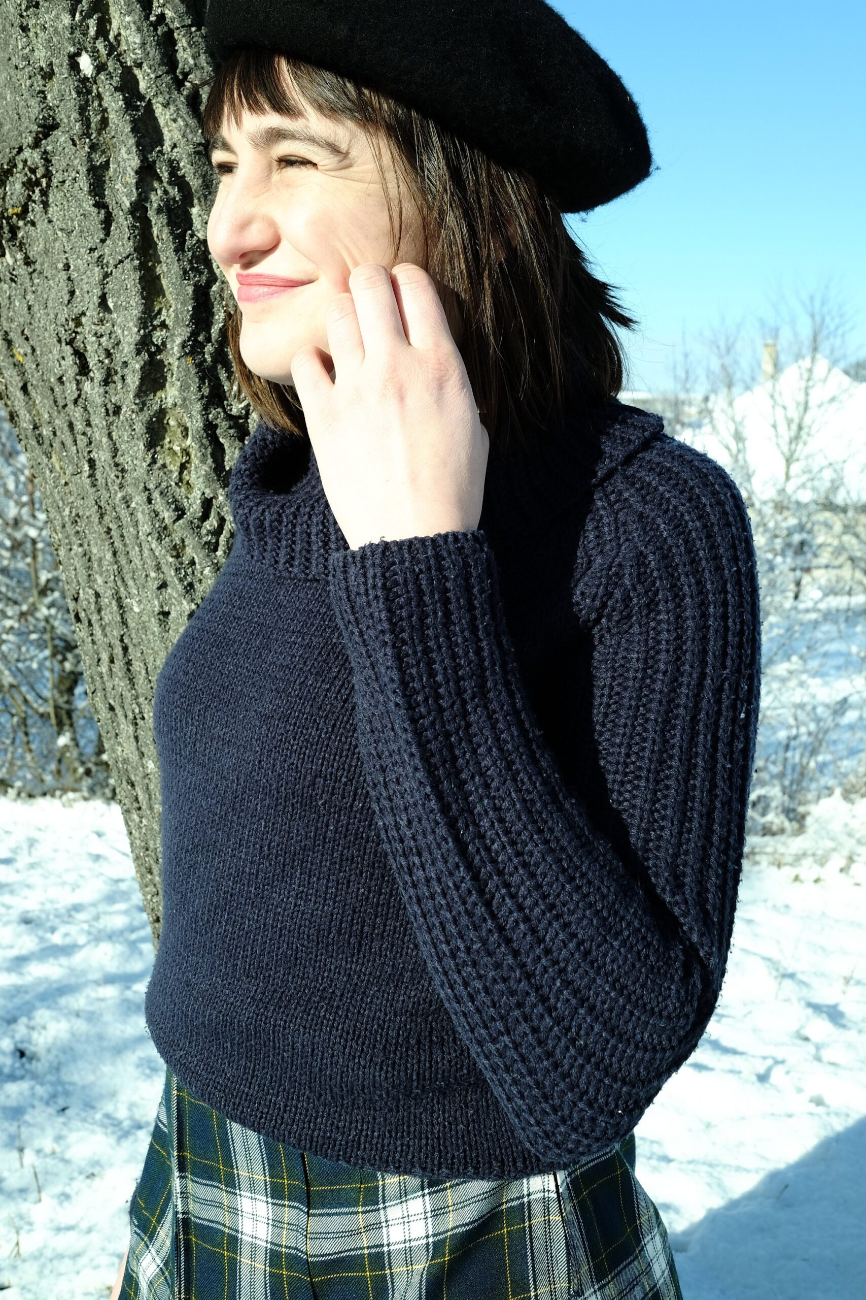 Vintage 70s Dark Blue Navy Turtle Neck Sweater / Jumper / Pullover - Image 10