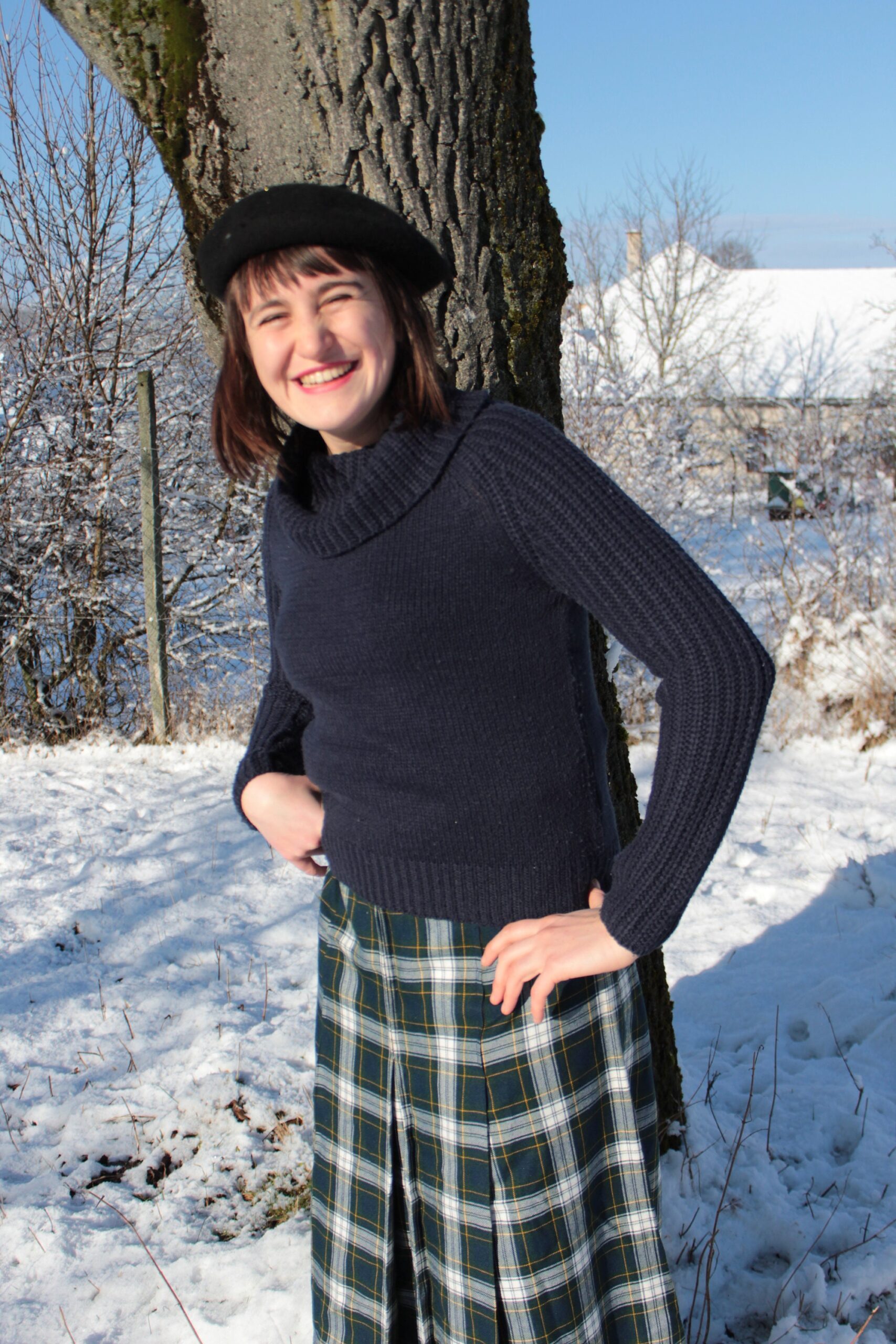 Vintage 70s Dark Blue Navy Turtle Neck Sweater / Jumper / Pullover - Image 8