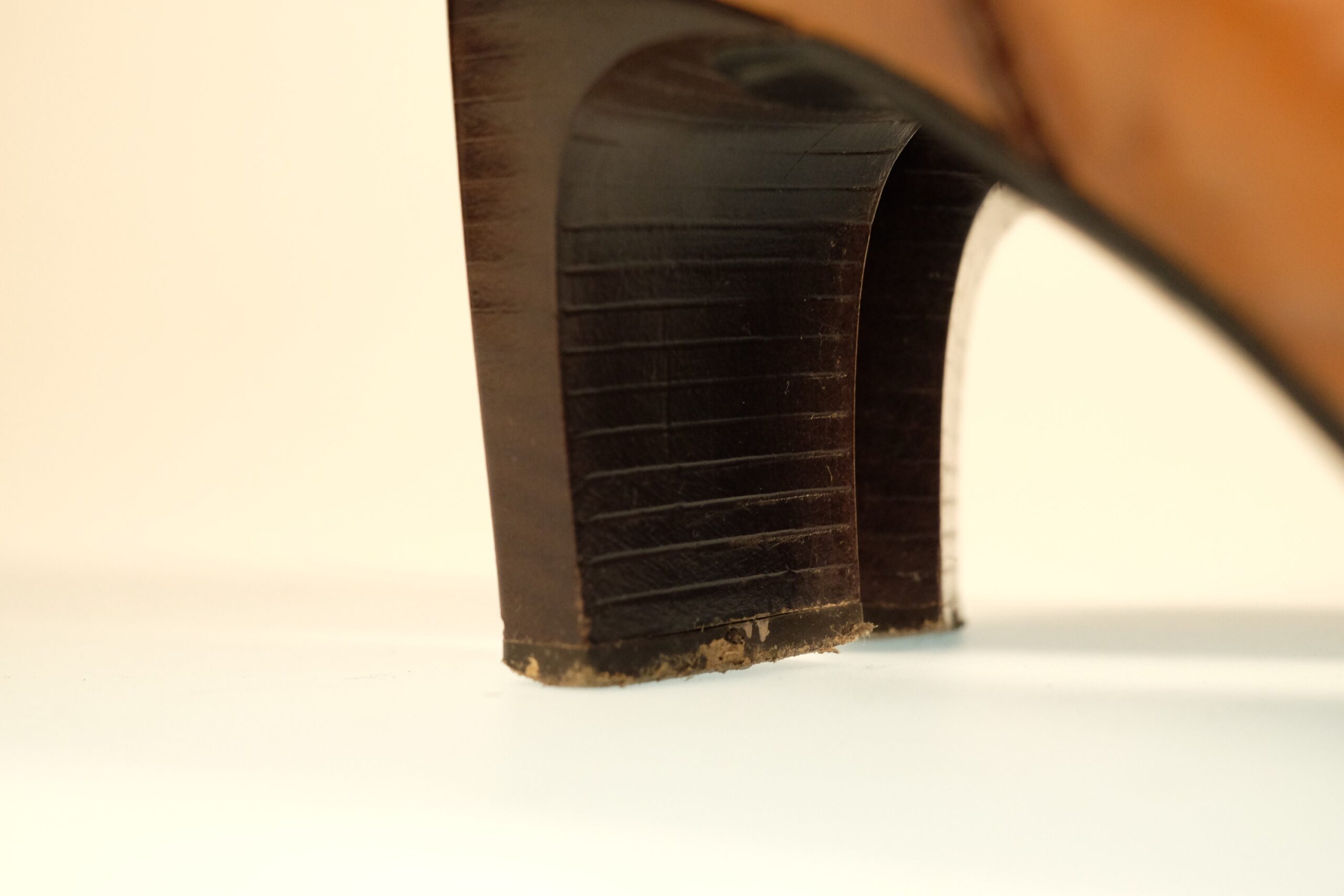 90s Y2K Square Toe Caramel Brown Leather Ankle Boots, Vintage 90s Block Heel Booties EU39 /UK5.5/ US8.5 - Image 10