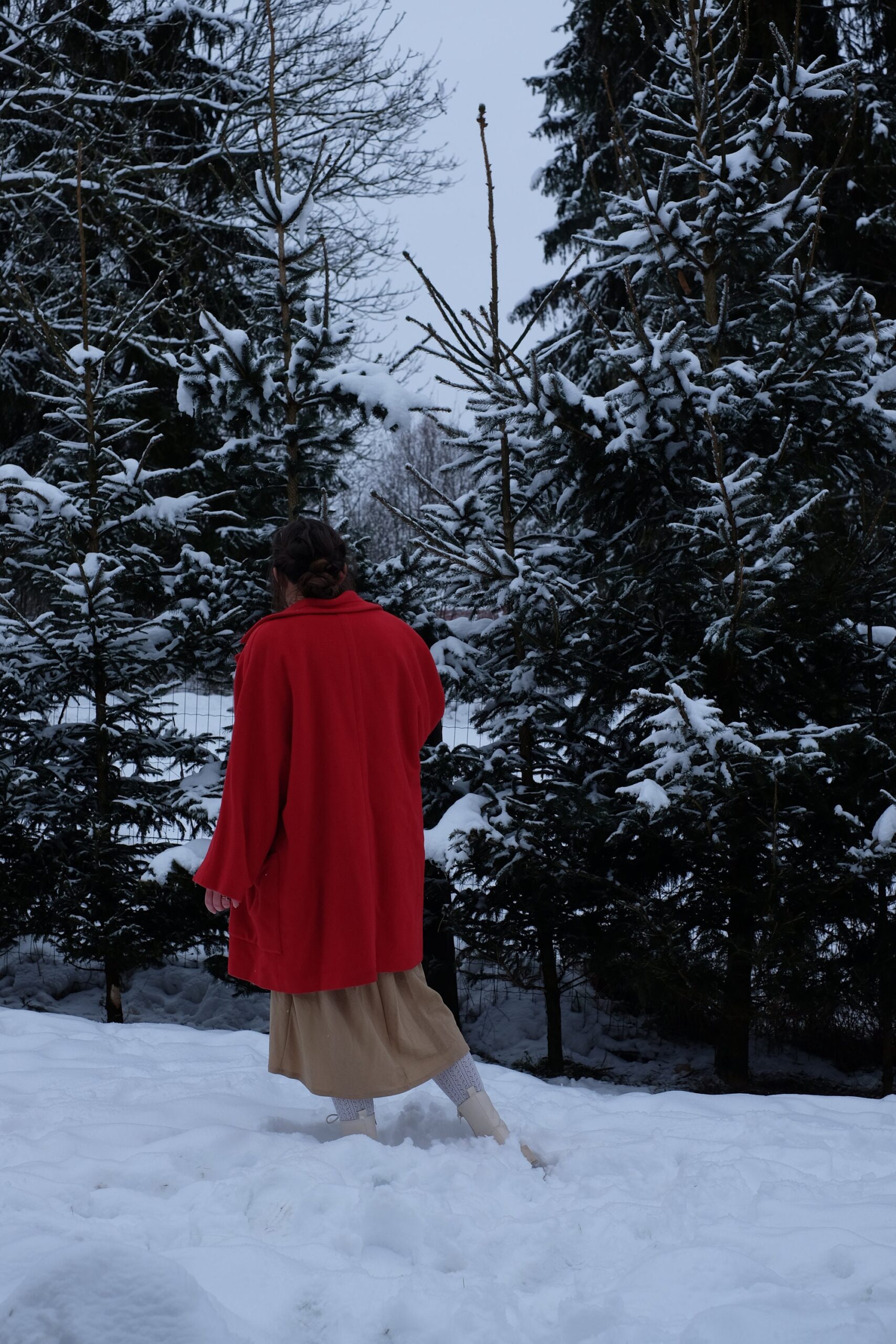 Red Vintage Oversized Wool/Cashmere Coat Paolo Tonali - Image 9