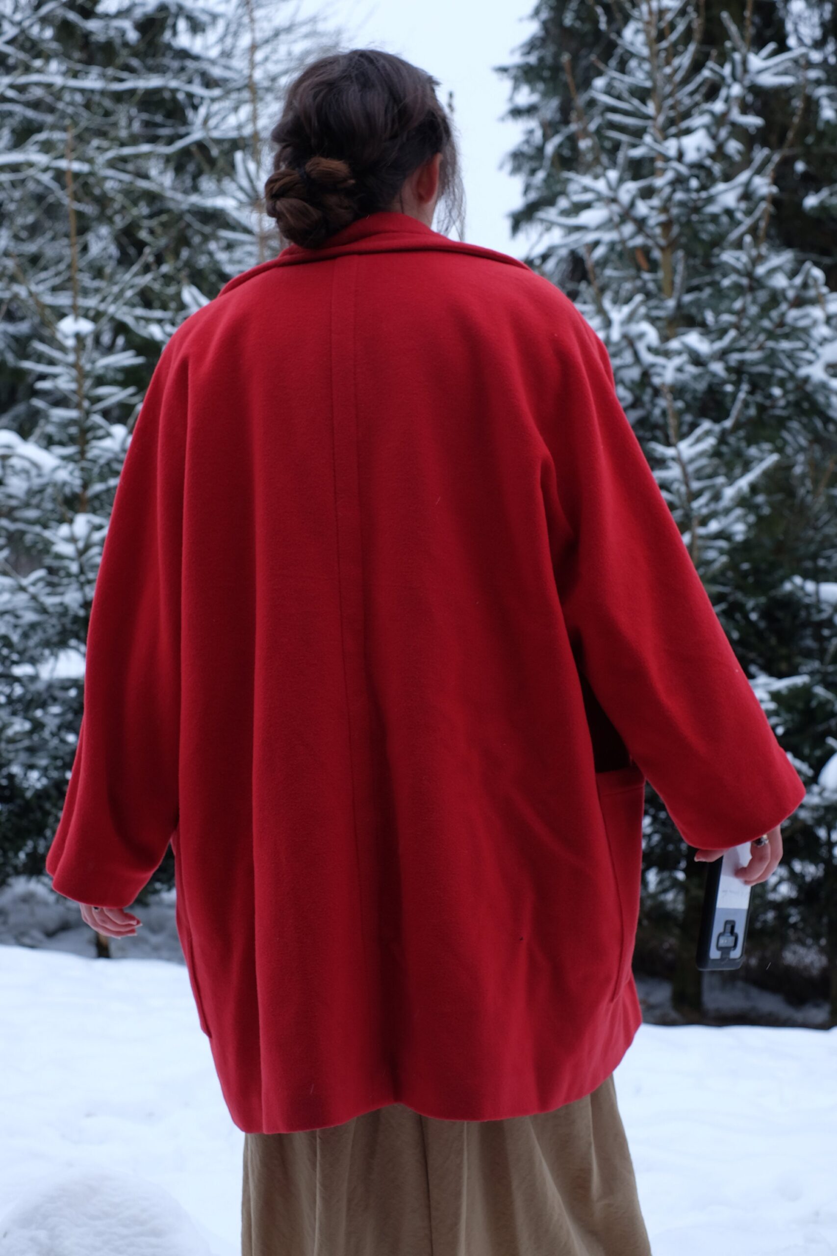 Red Vintage Oversized Wool/Cashmere Coat Paolo Tonali - Image 2