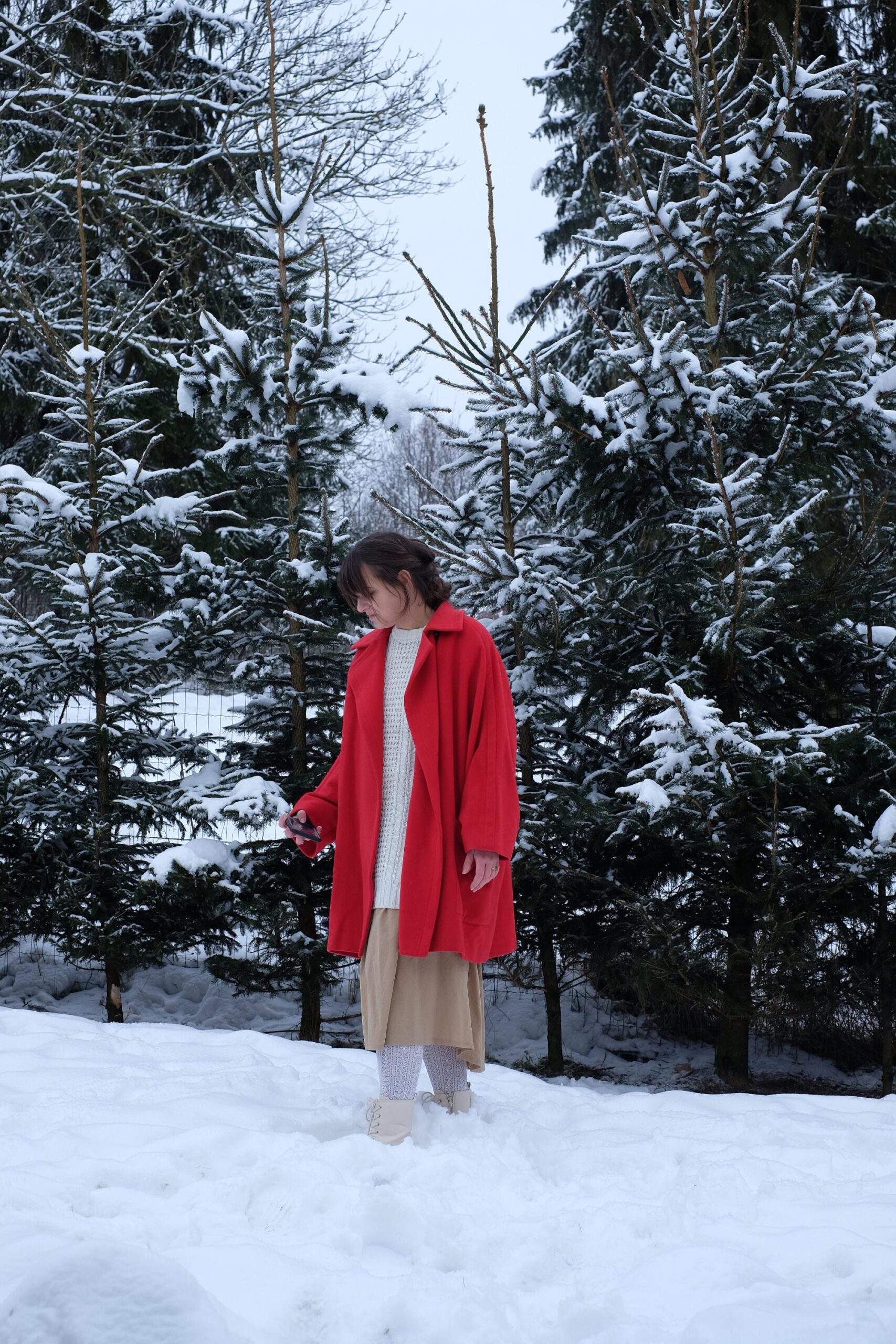 Red Vintage Oversized Wool/Cashmere Coat Paolo Tonali - Image 8