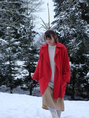 Red Vintage Oversized Wool/Cashmere Coat Paolo Tonali