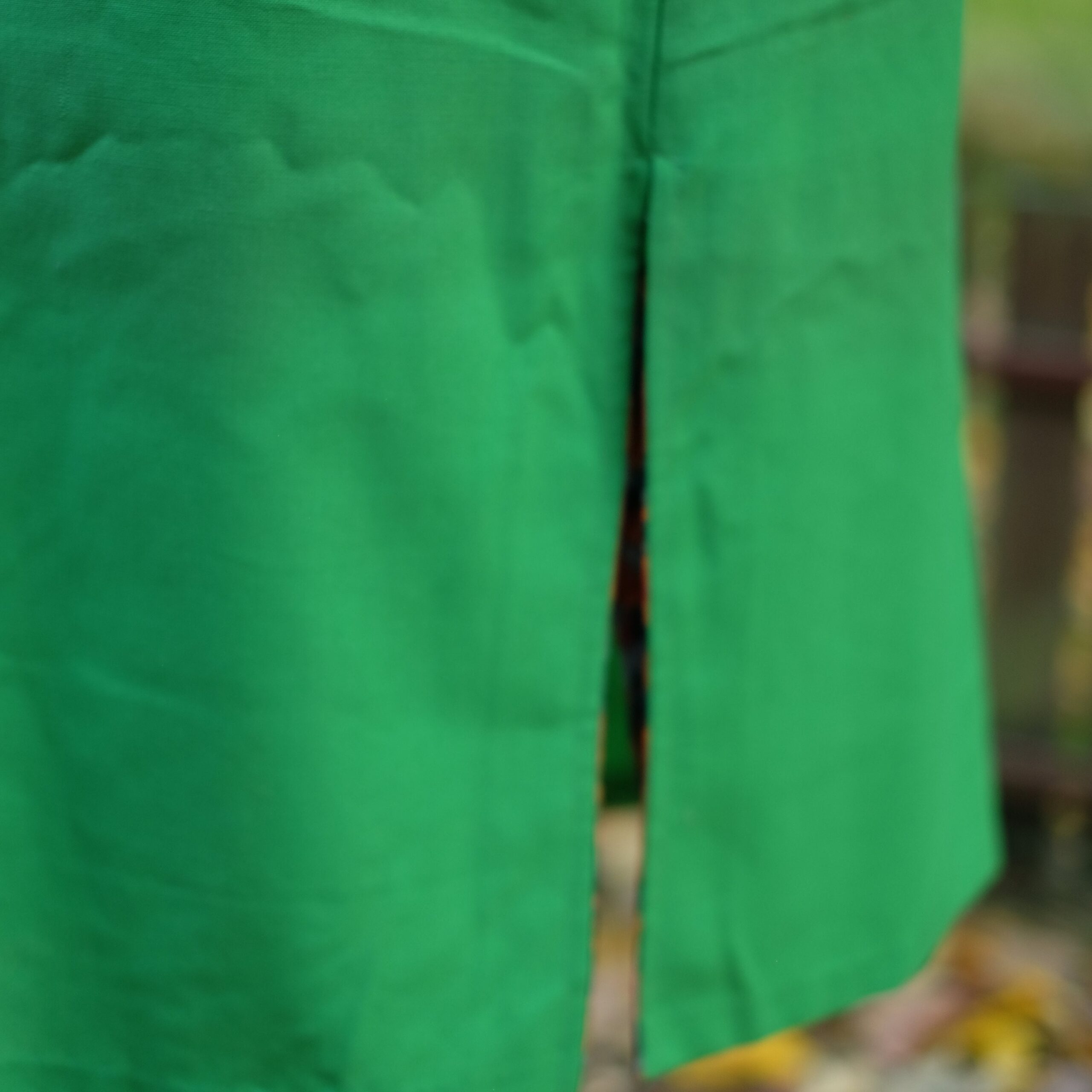 80s Vintage Handmade Green A line Skirt - Image 4