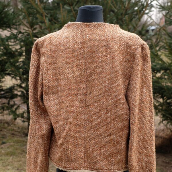 Vintage Sandra Pabst Terracotta Orange Tweed Blazer with Zipper Closing - Image 8
