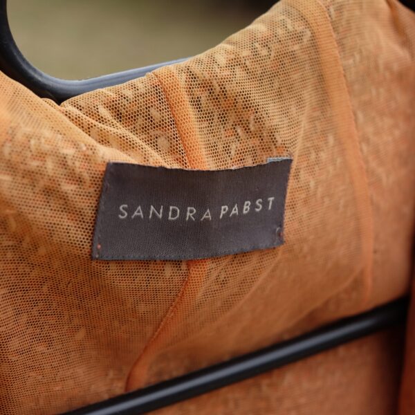 Vintage Sandra Pabst Terracotta Orange Tweed Blazer with Zipper Closing - Image 10