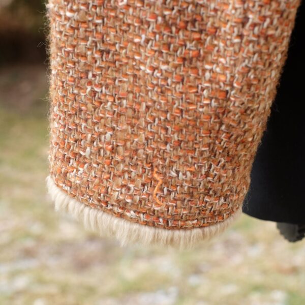 Vintage Sandra Pabst Terracotta Orange Tweed Blazer with Zipper Closing - Image 4