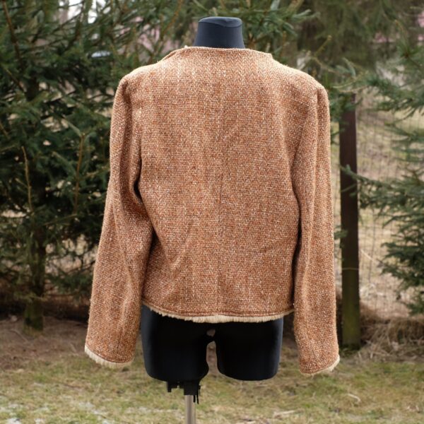 Vintage Sandra Pabst Terracotta Orange Tweed Blazer with Zipper Closing - Image 5