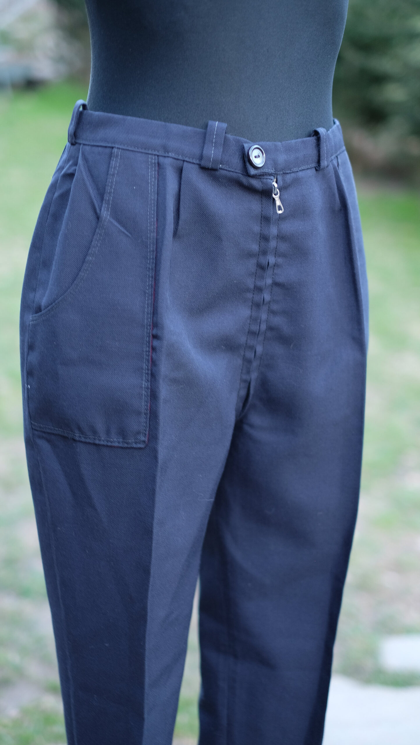 Vintage Navy blue creased trousers - Image 7