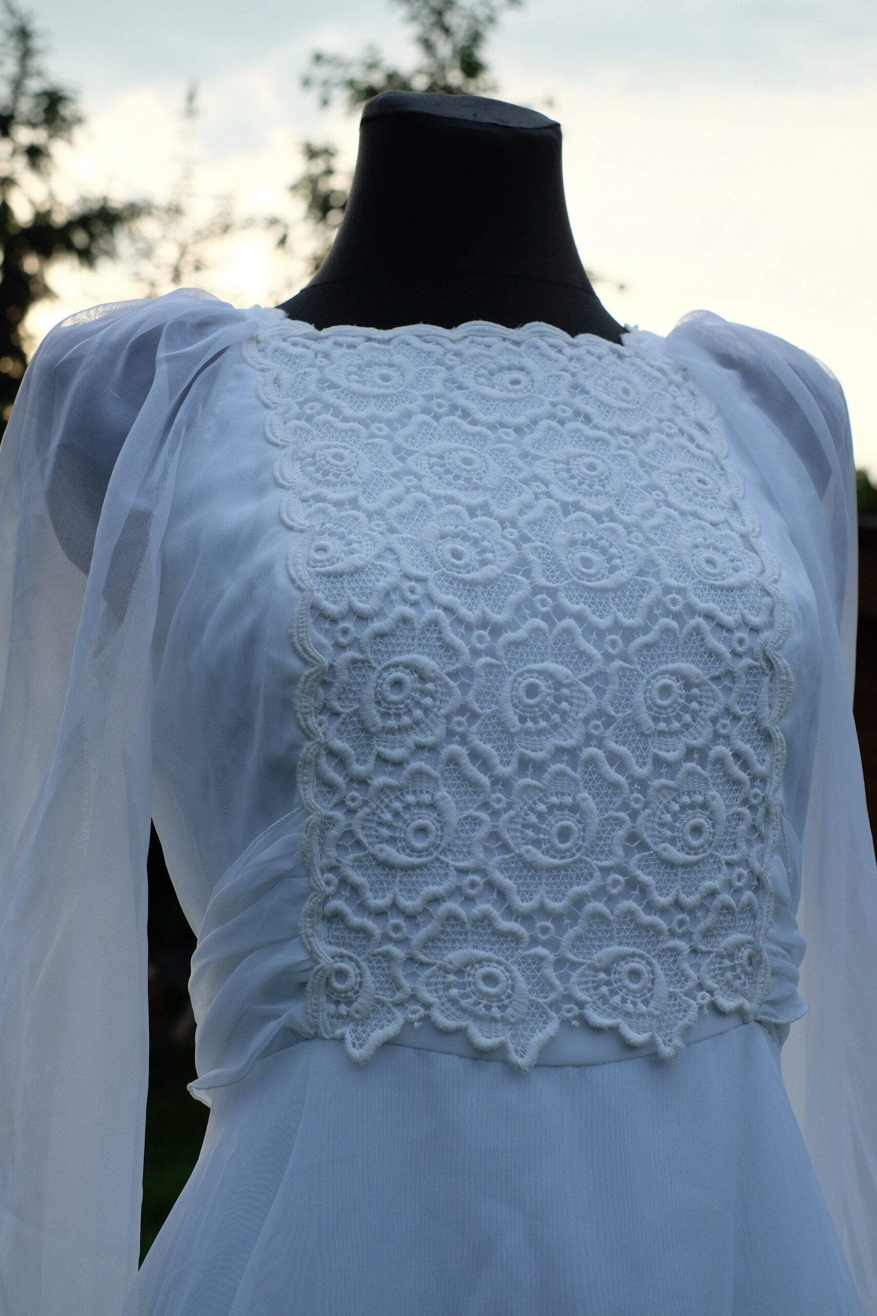 70s Vintage Boho Wedding Dress, Dreamy Cottagecore Wedding Gown - Image 5