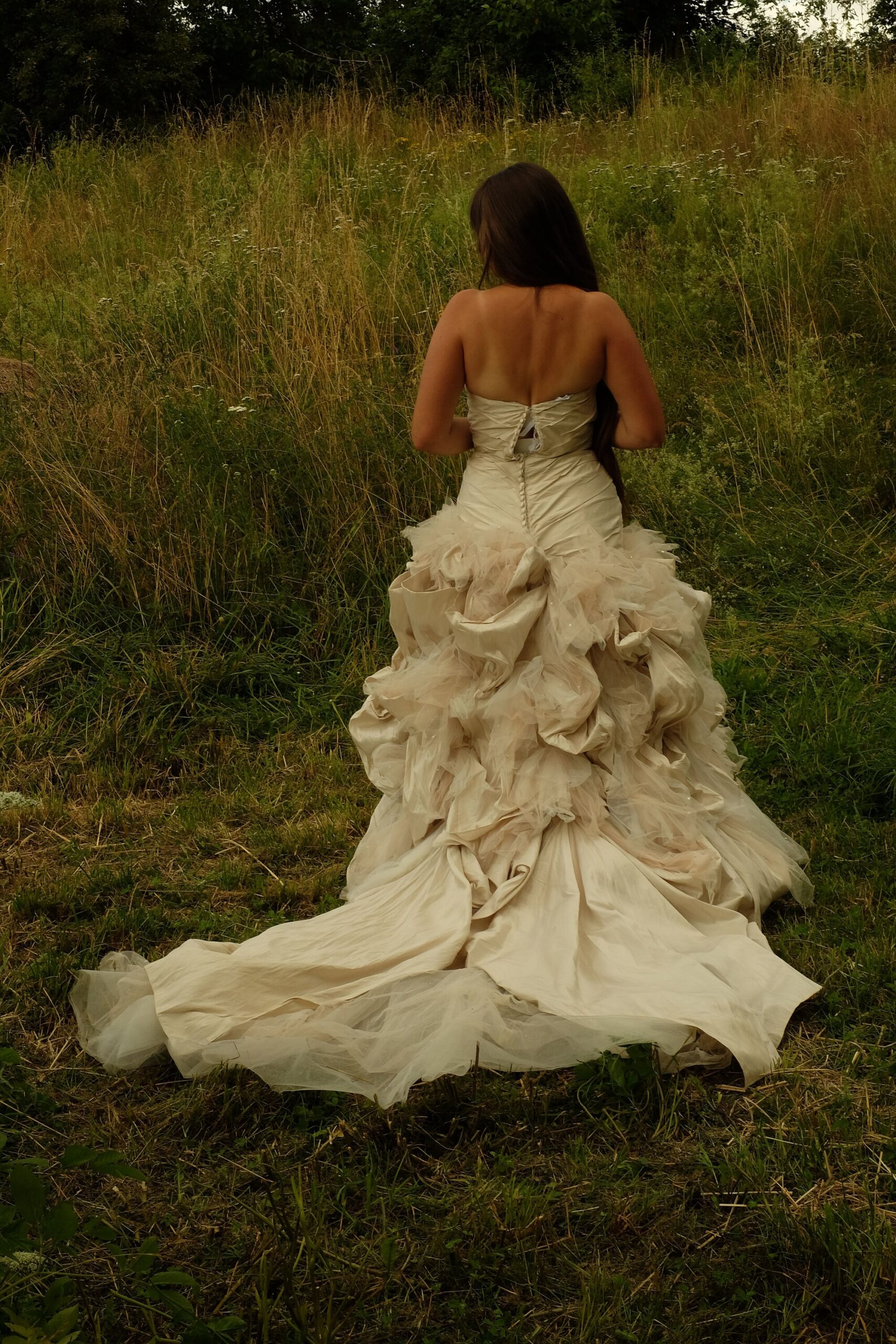 Vintage Y2K Silk Wedding Dress, Ivory Ian Stuart Calypso Bridal Gown - Image 7