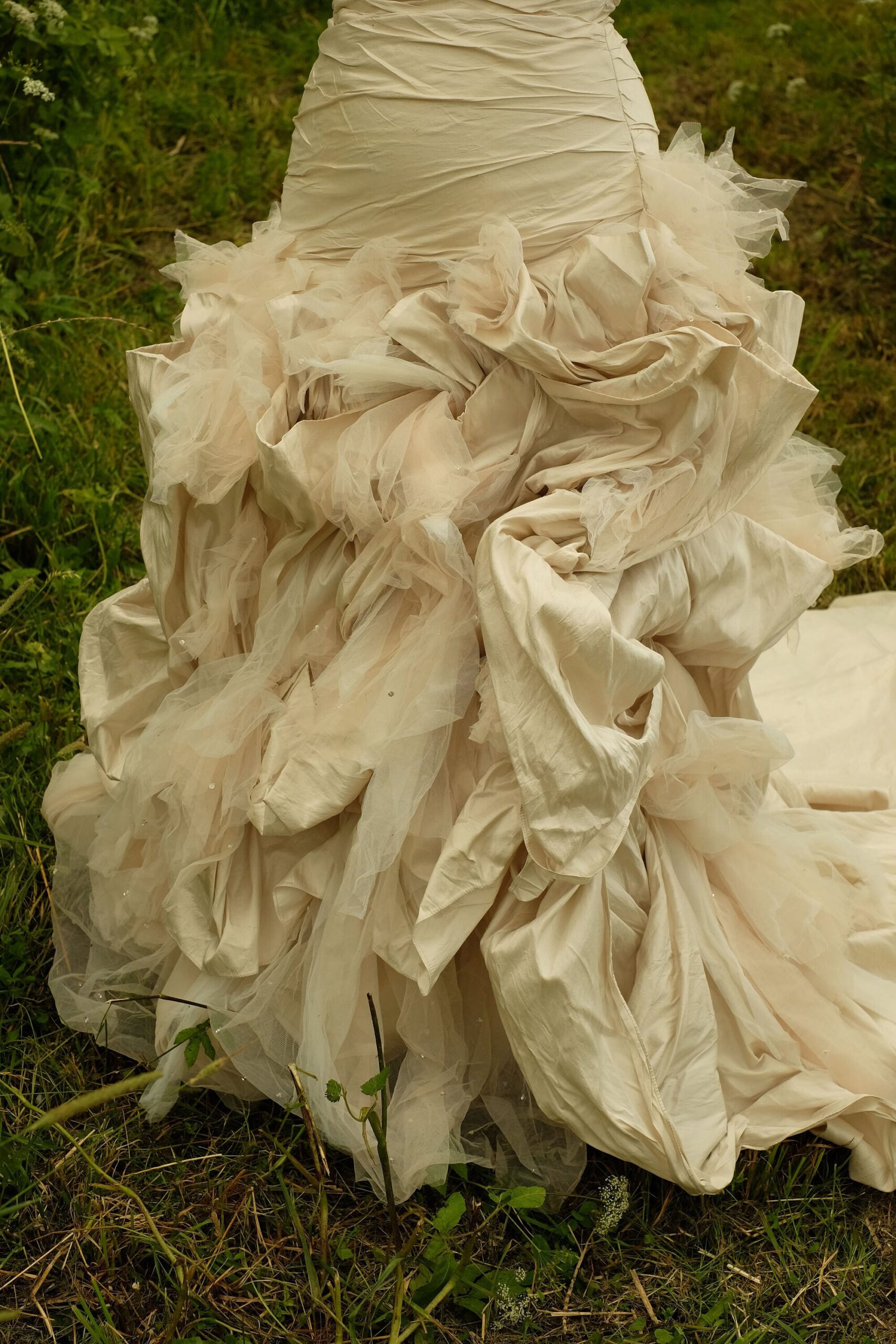 Vintage Y2K Silk Wedding Dress, Ivory Ian Stuart Calypso Bridal Gown - Image 5