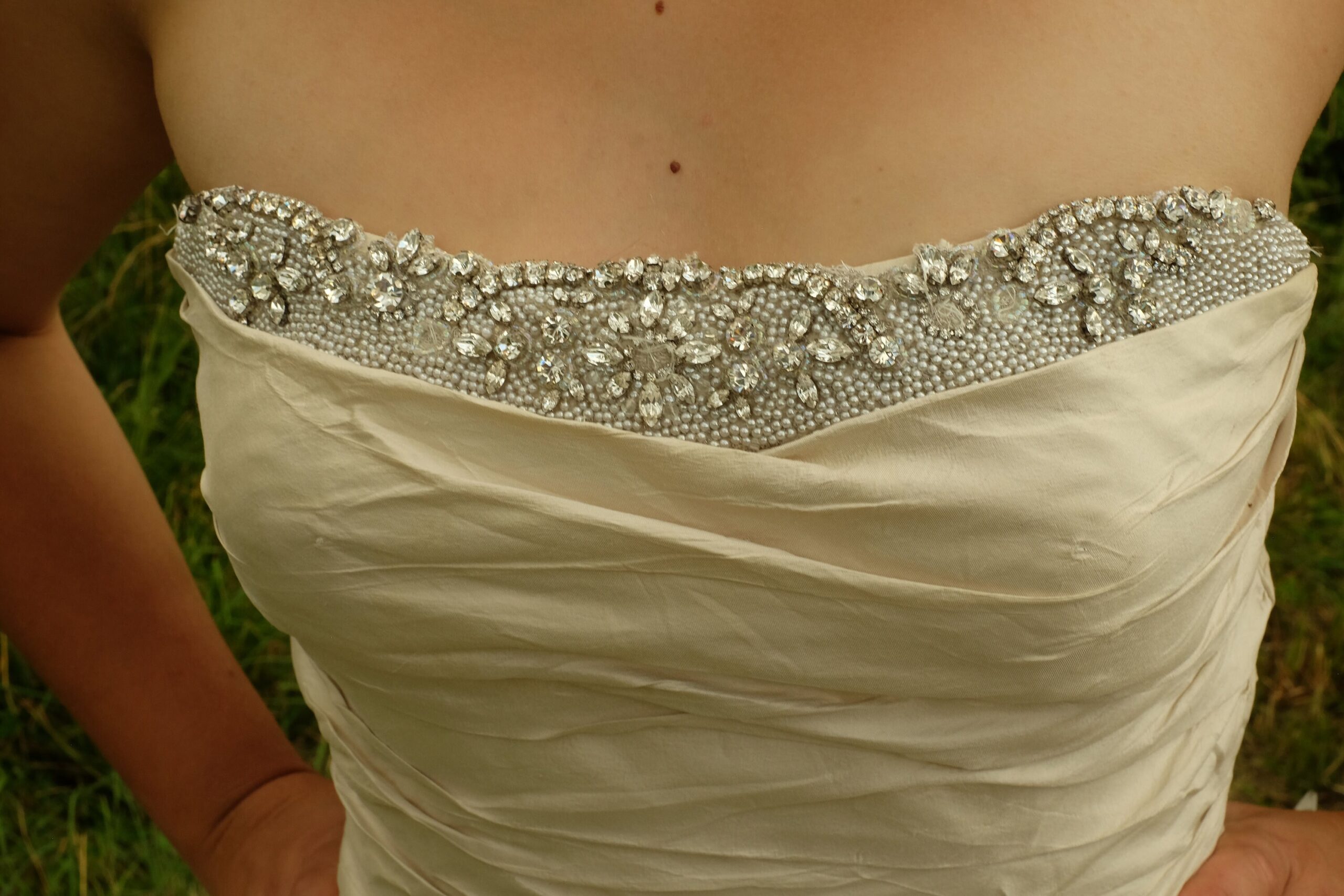 Vintage Y2K Silk Wedding Dress, Ivory Ian Stuart Calypso Bridal Gown - Image 9
