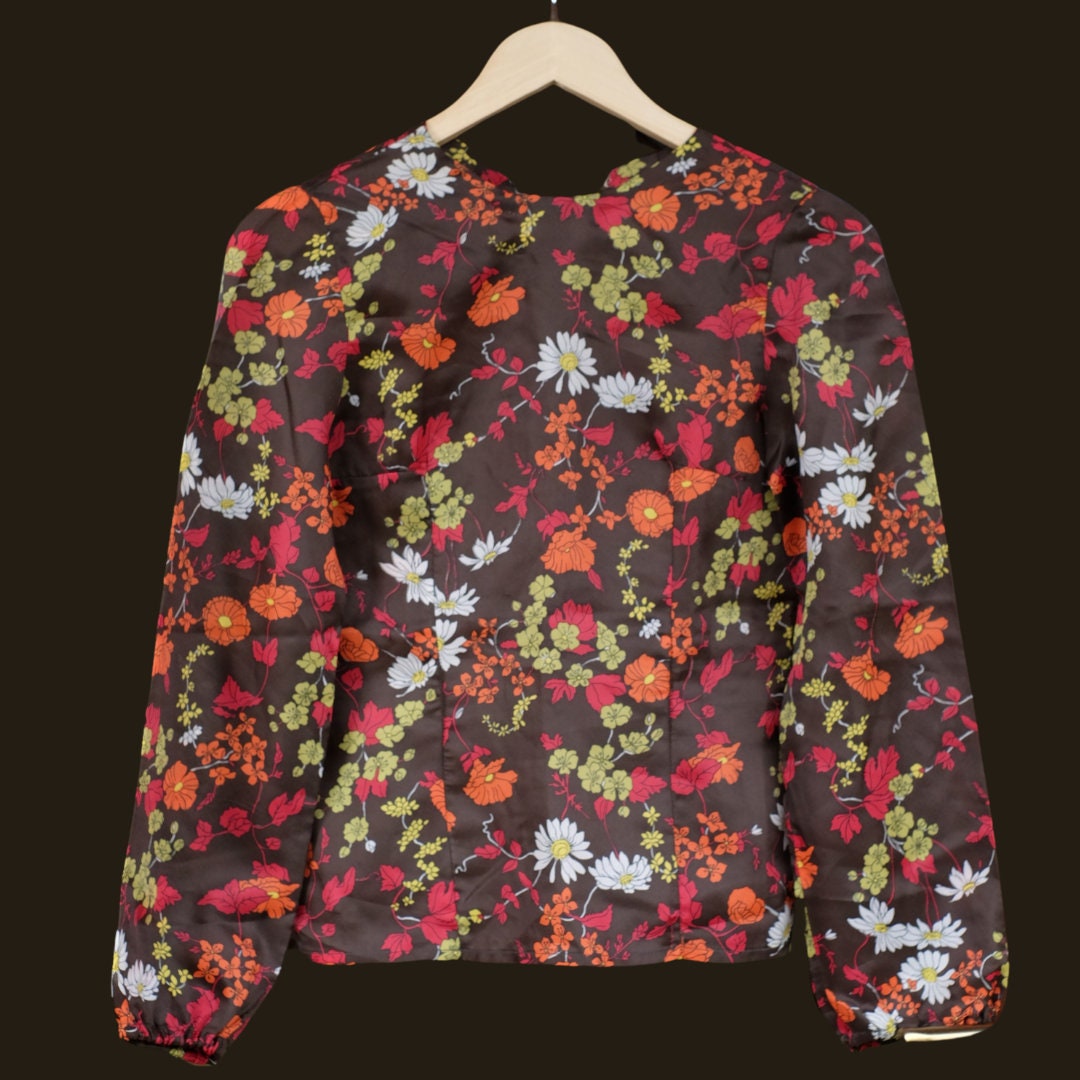 Vintage Handmade 70s Boho Hippie Floral Blouse - Image 2