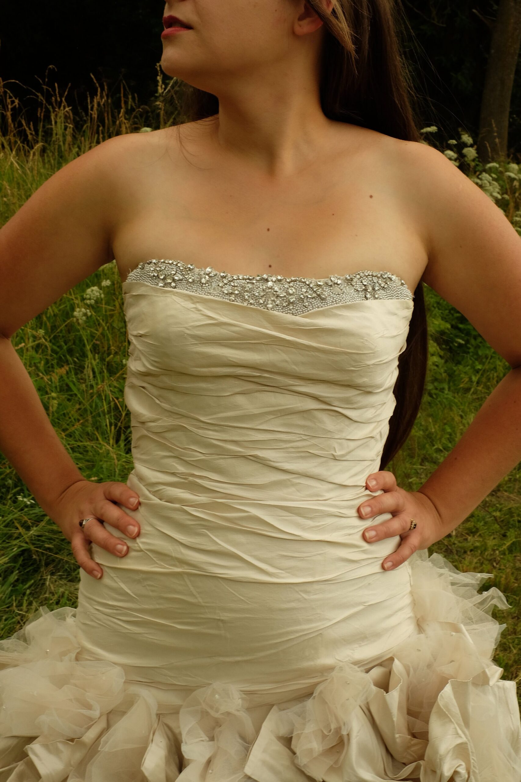 Vintage Y2K Silk Wedding Dress, Ivory Ian Stuart Calypso Bridal Gown - Image 3