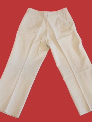 Vintage Off-White Capri Pants, Wide Leg Creased Capri Trousers