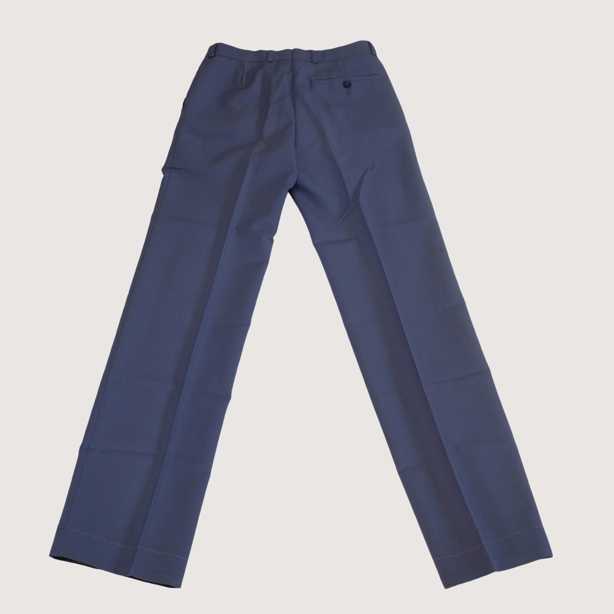 Blue Vintage High Waisted Creased Trousers - Image 2