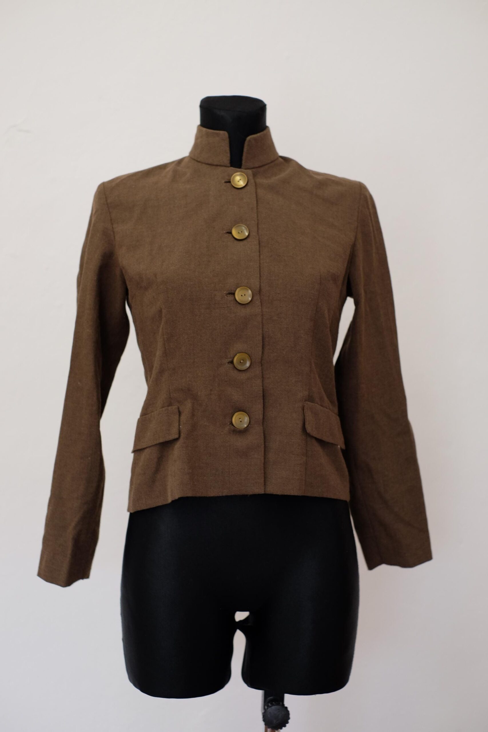 Vintage Women's Brown Light Fitted Suit Jacket/ Blazer